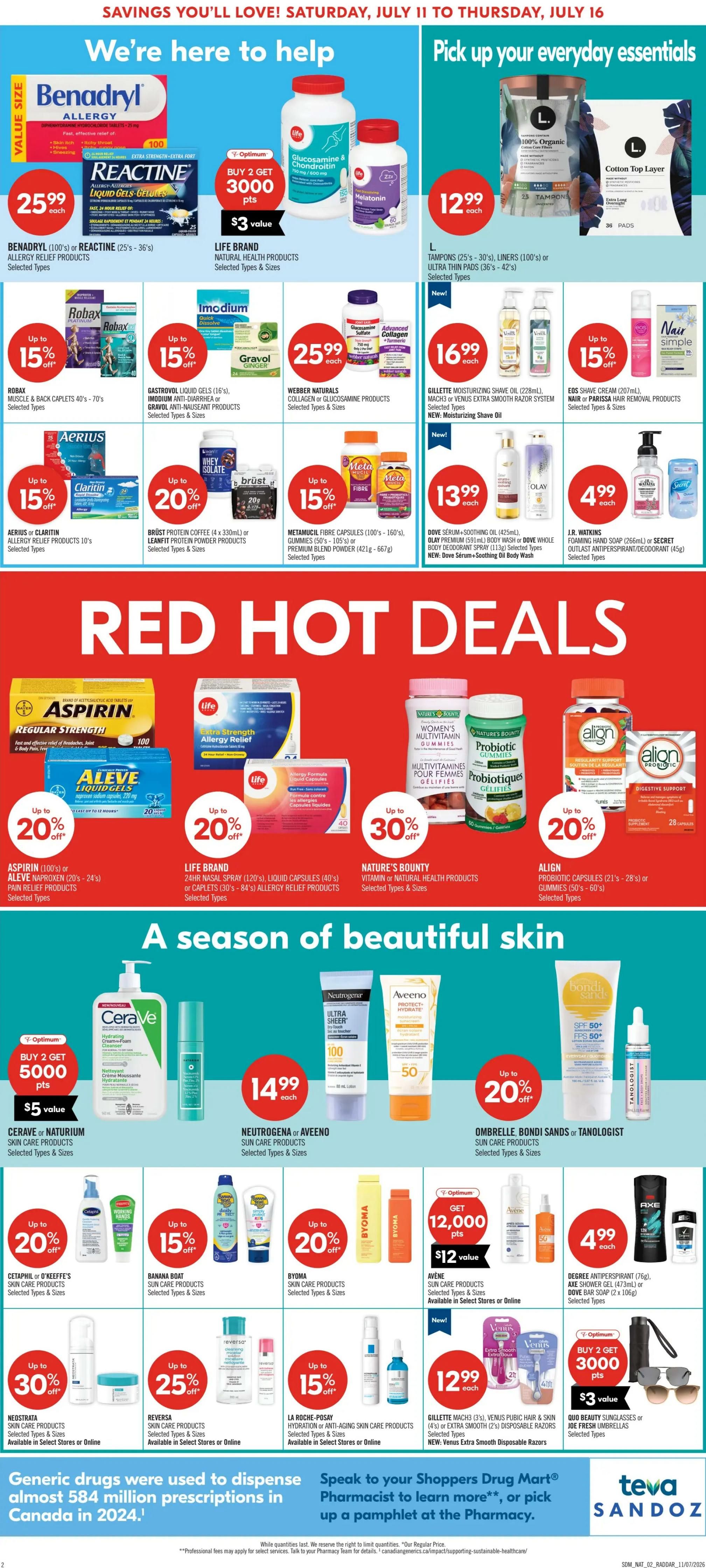 Shoppers Drug Mart (West) Flyer July 11 to 16