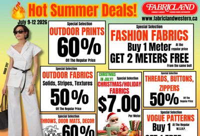 Fabricland (St. Catharines, Welland) Flyer July 9 to 12
