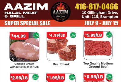 Aazim Halal Meat & Grill Flyer July 9 to 15