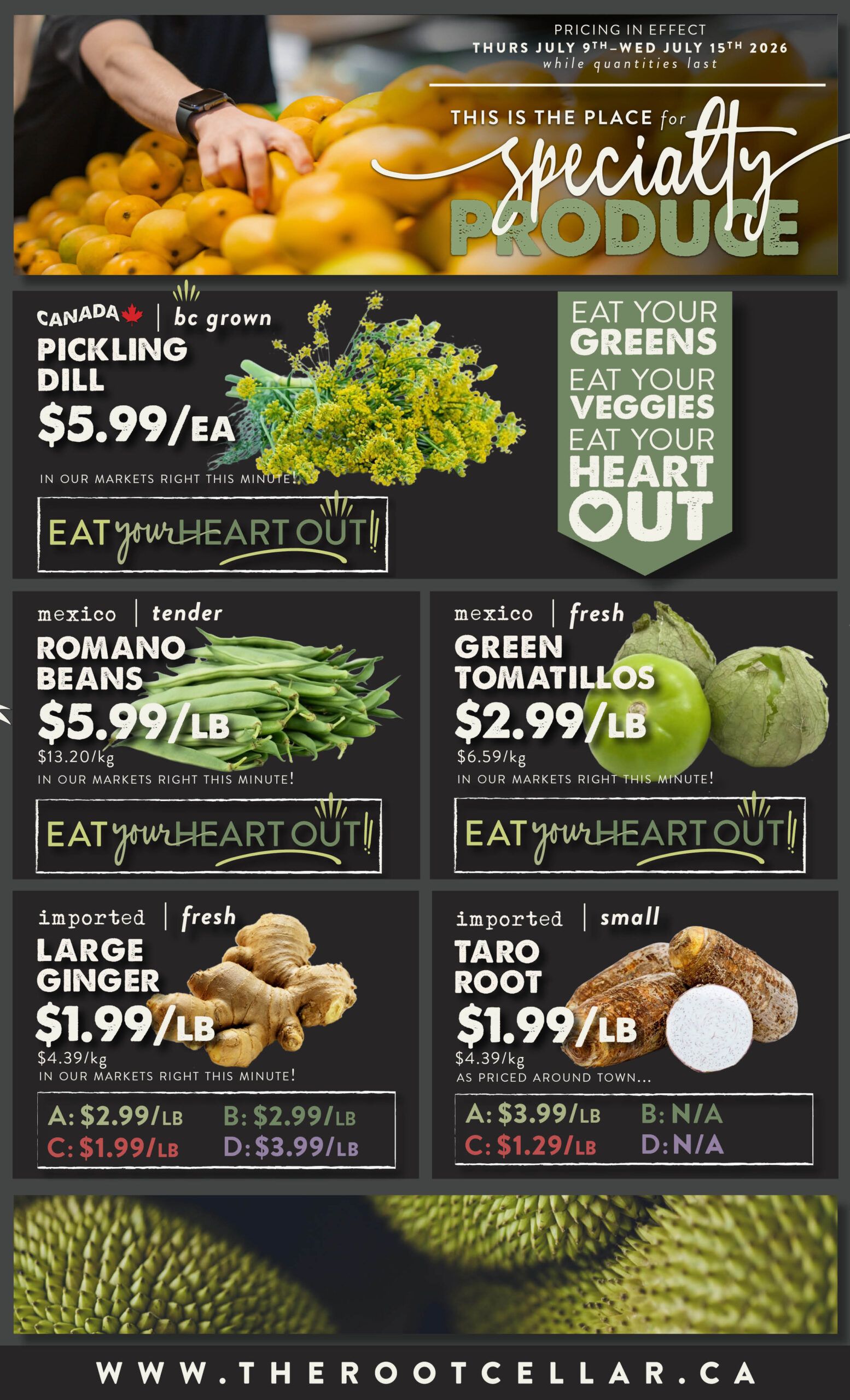The Root Cellar Flyer July 9 to 15