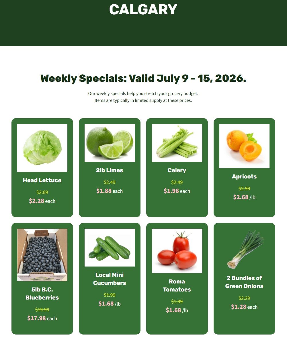 H&W Produce Flyer July 9 to 15