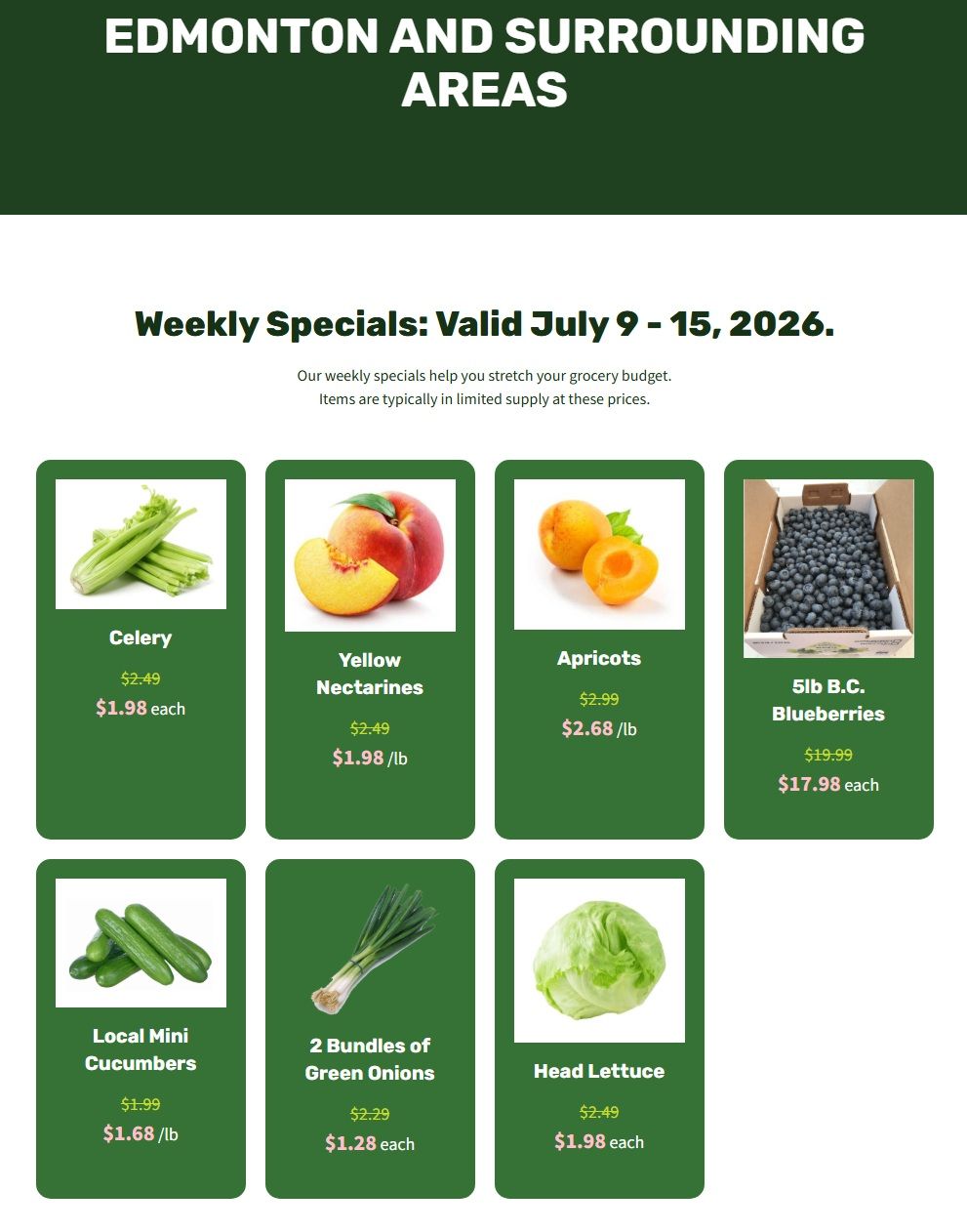 H&W Produce Flyer July 9 to 15