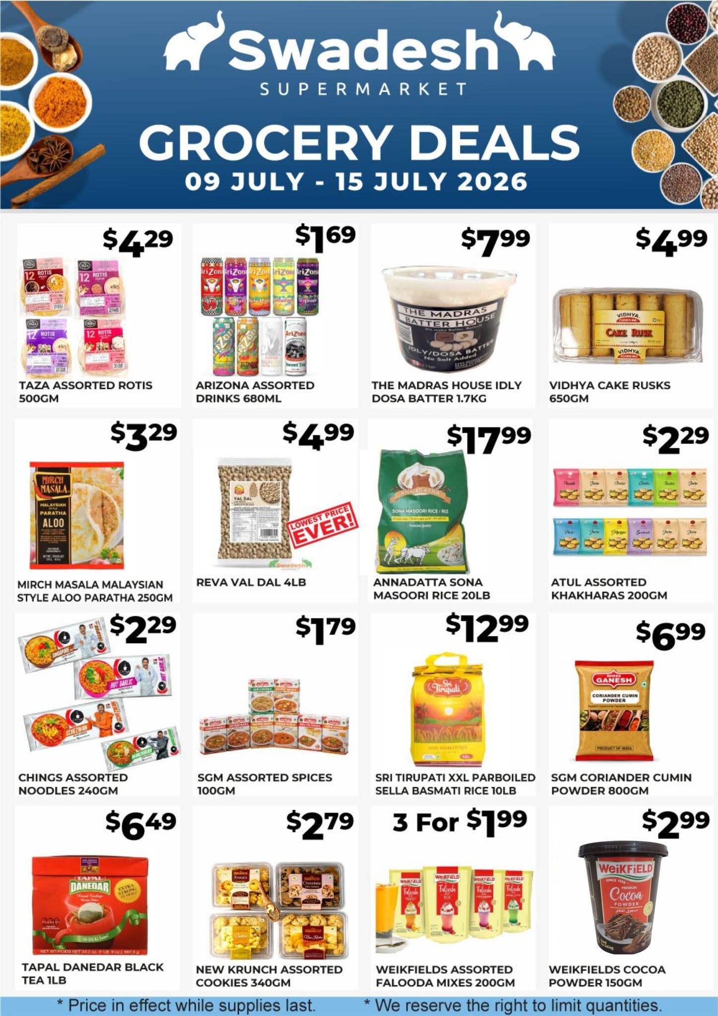 Swadesh Supermarket Flyer July 9 to 15