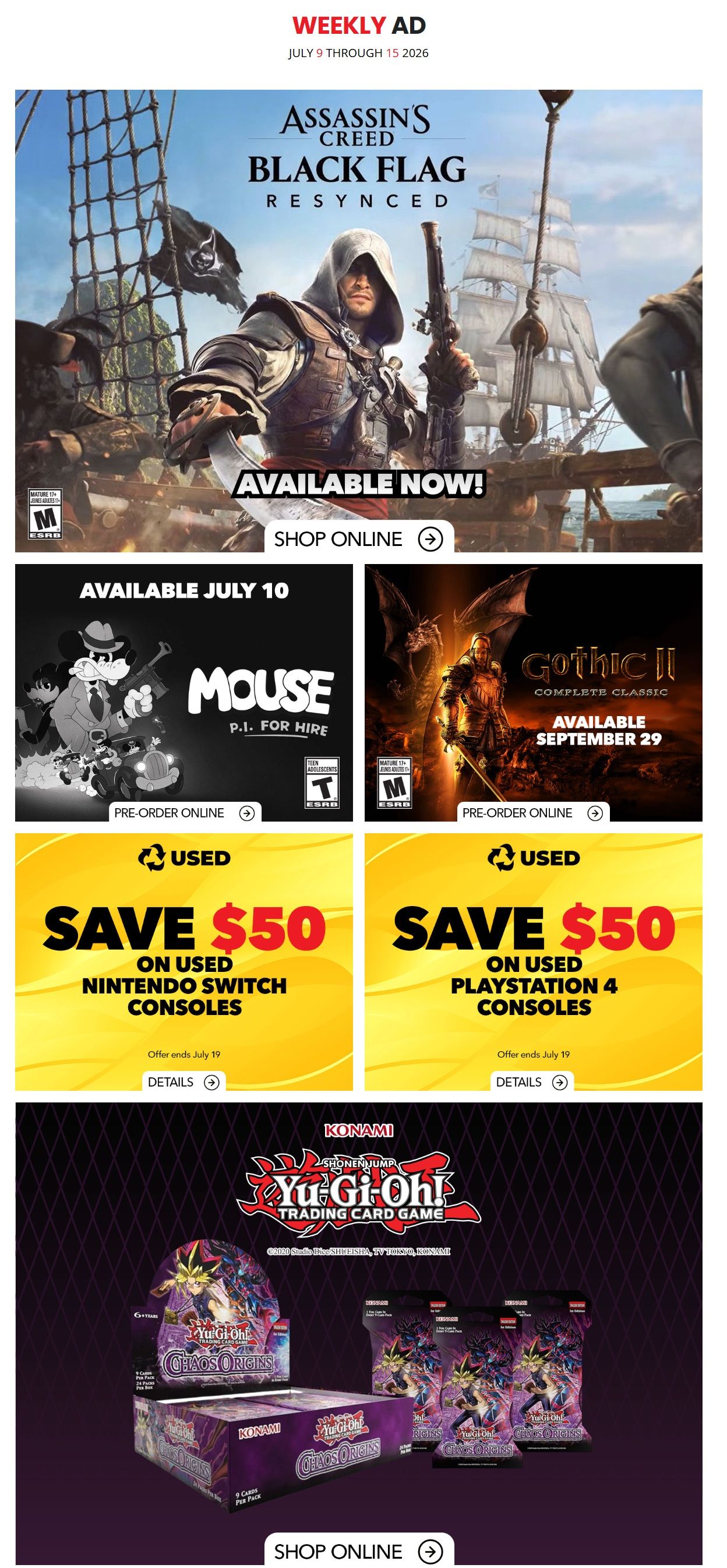 EB Games Flyer July 9 to 15