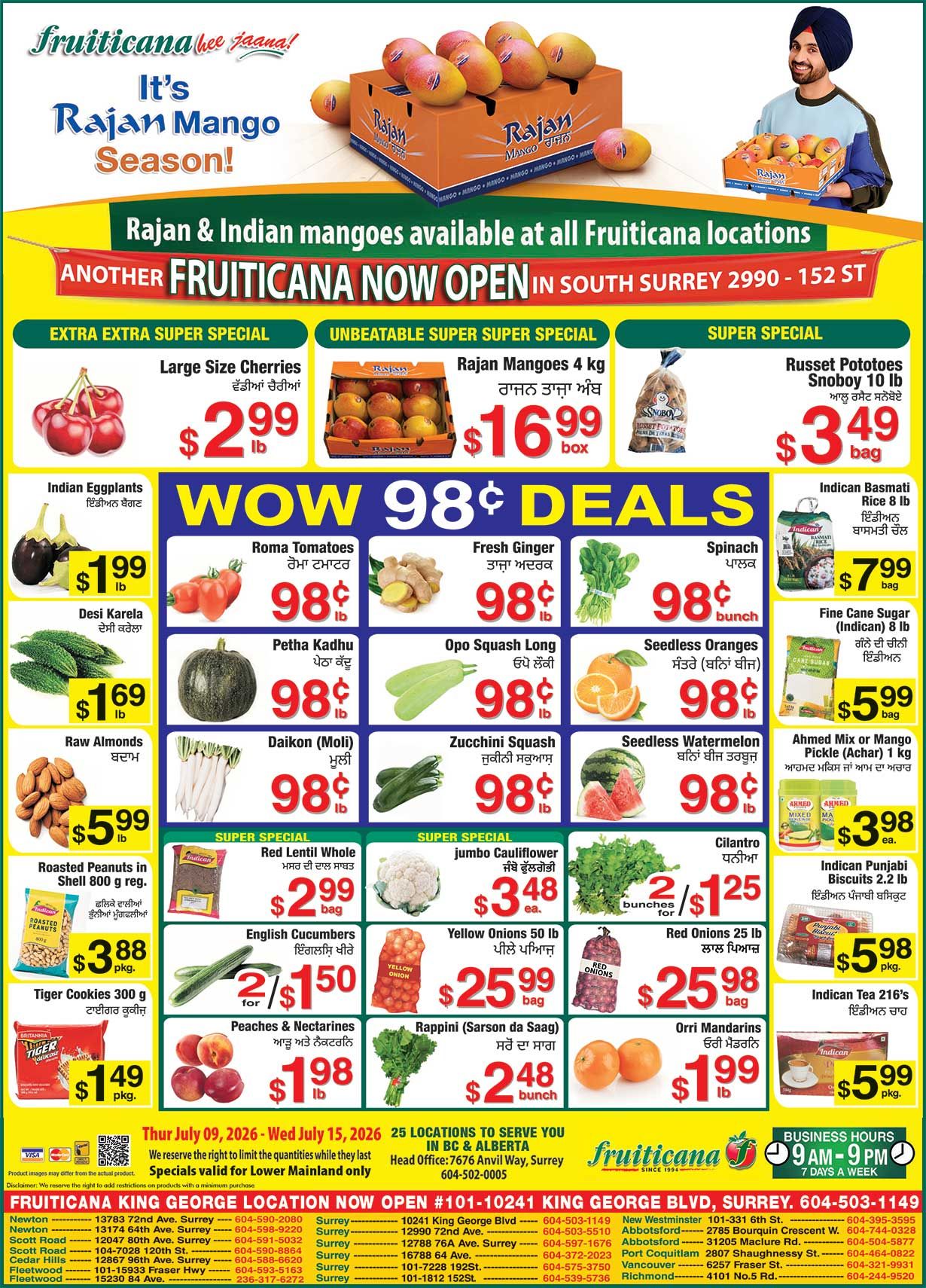 Fruiticana (Greater Vancouver) Flyer July 9 to 15