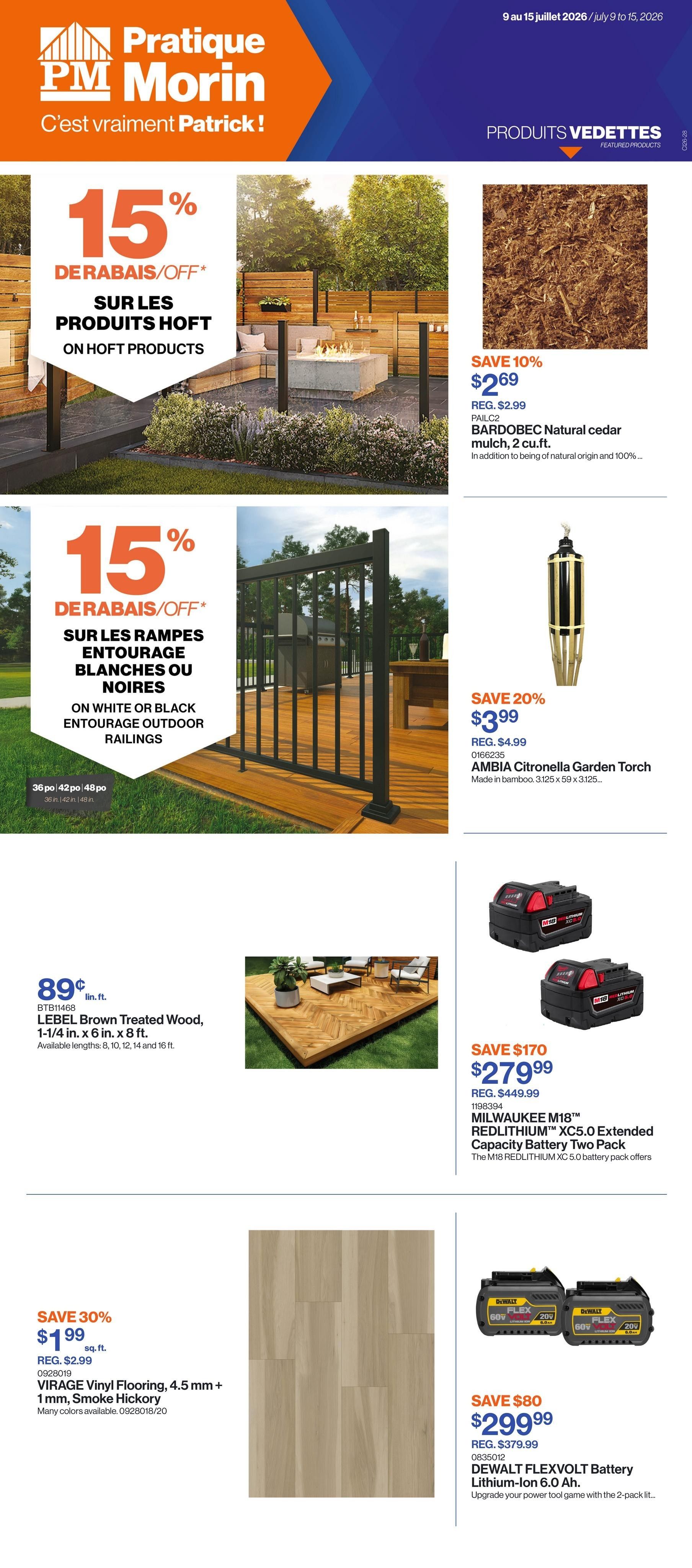 Patrick Morin Flyer July 9 to 15