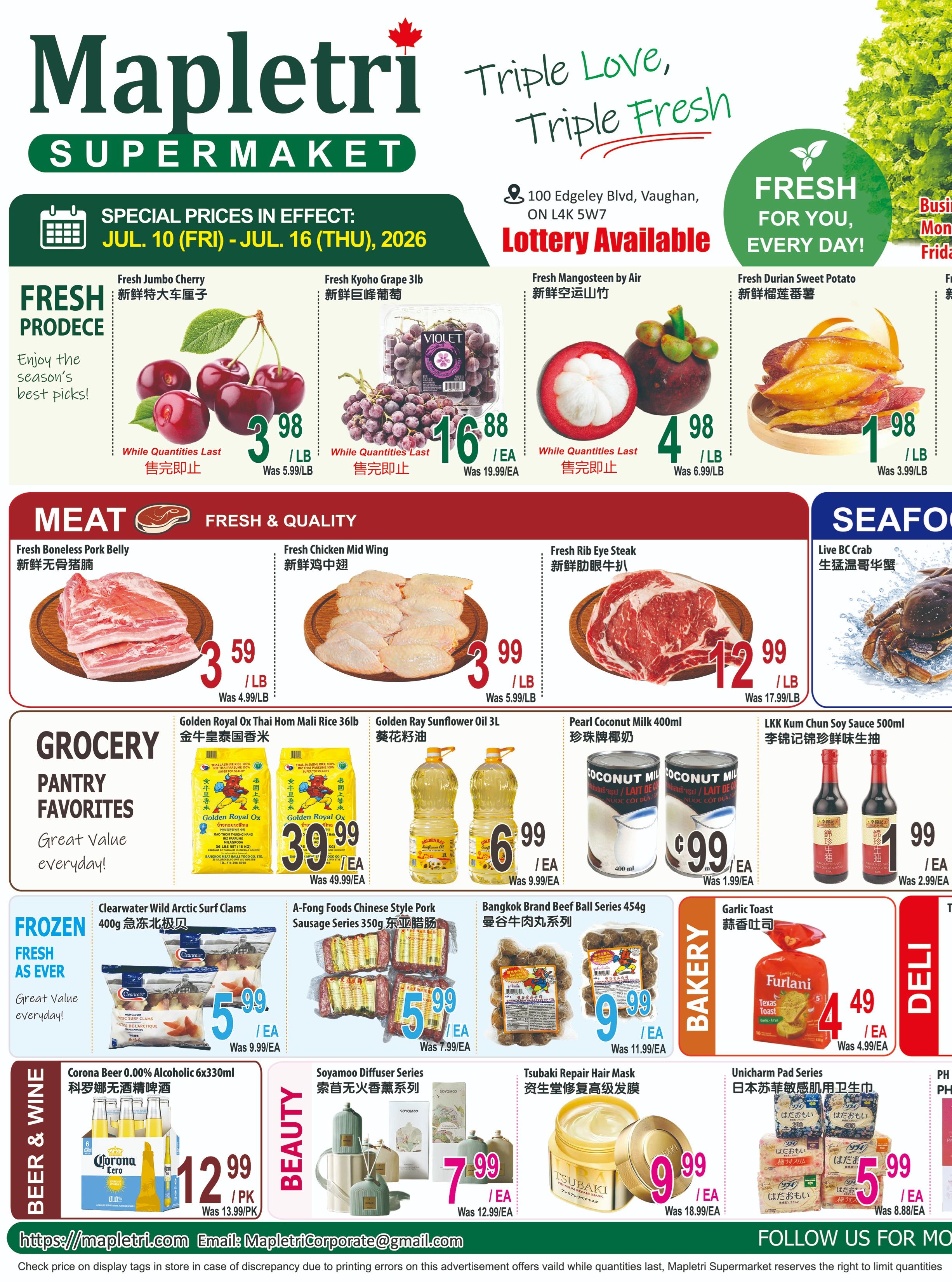 Mapletri Supermarket Flyer July 10 to 16