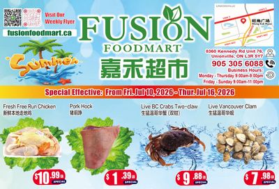 Fusion Supermarket (Unionville)  Flyer July 10 to 16