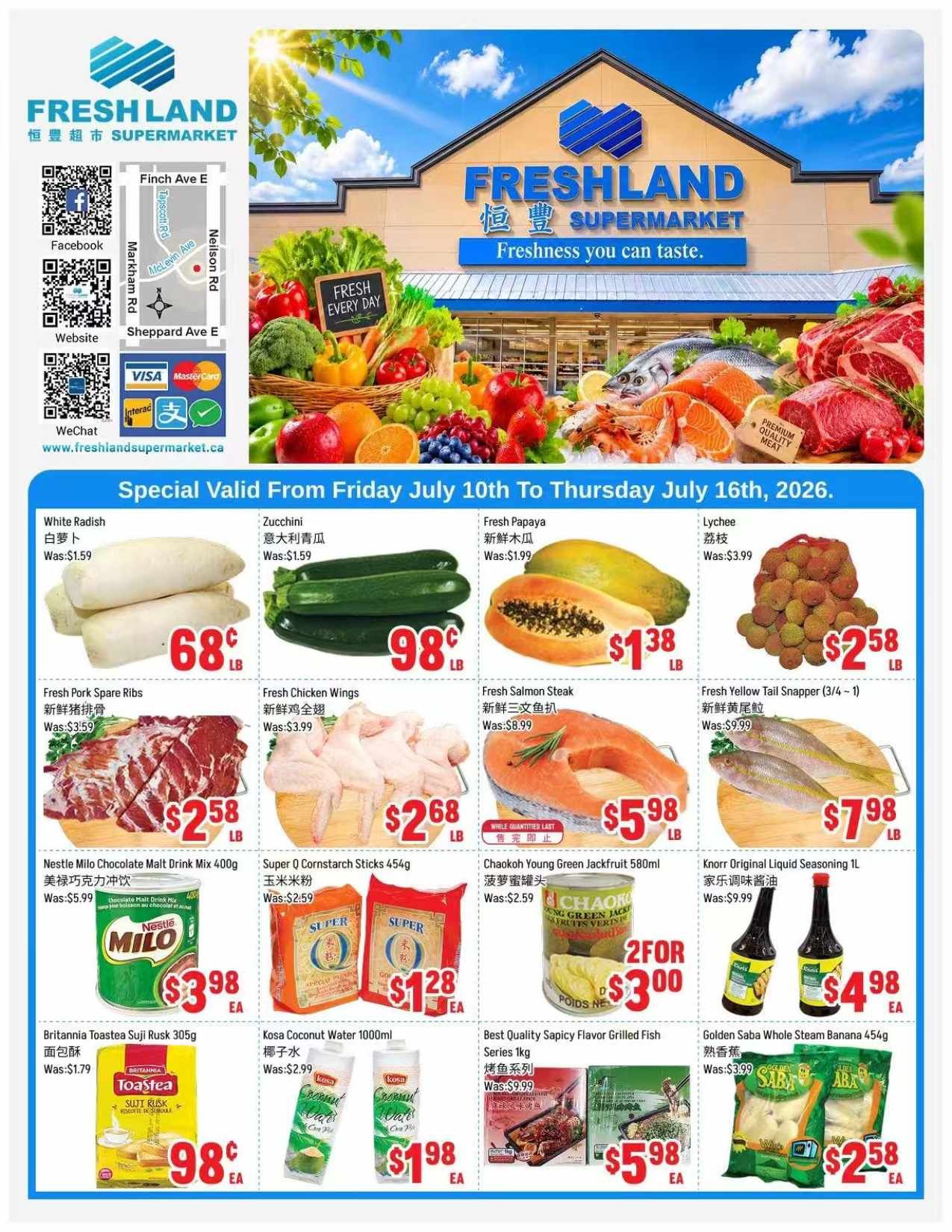 FreshLand Supermarket Flyer July 10 to 16