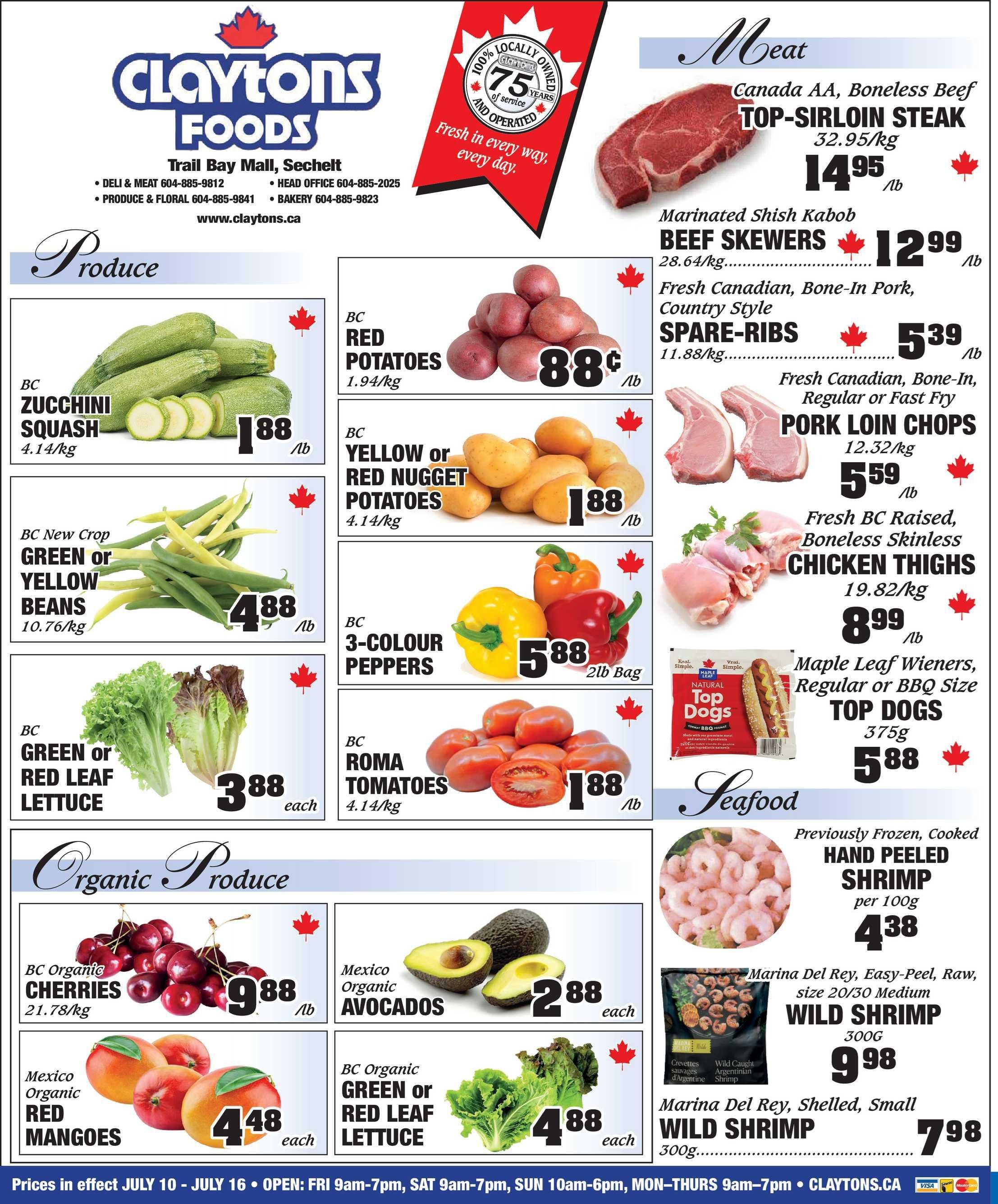 Claytons Heritage Market Flyer July 10 to 16