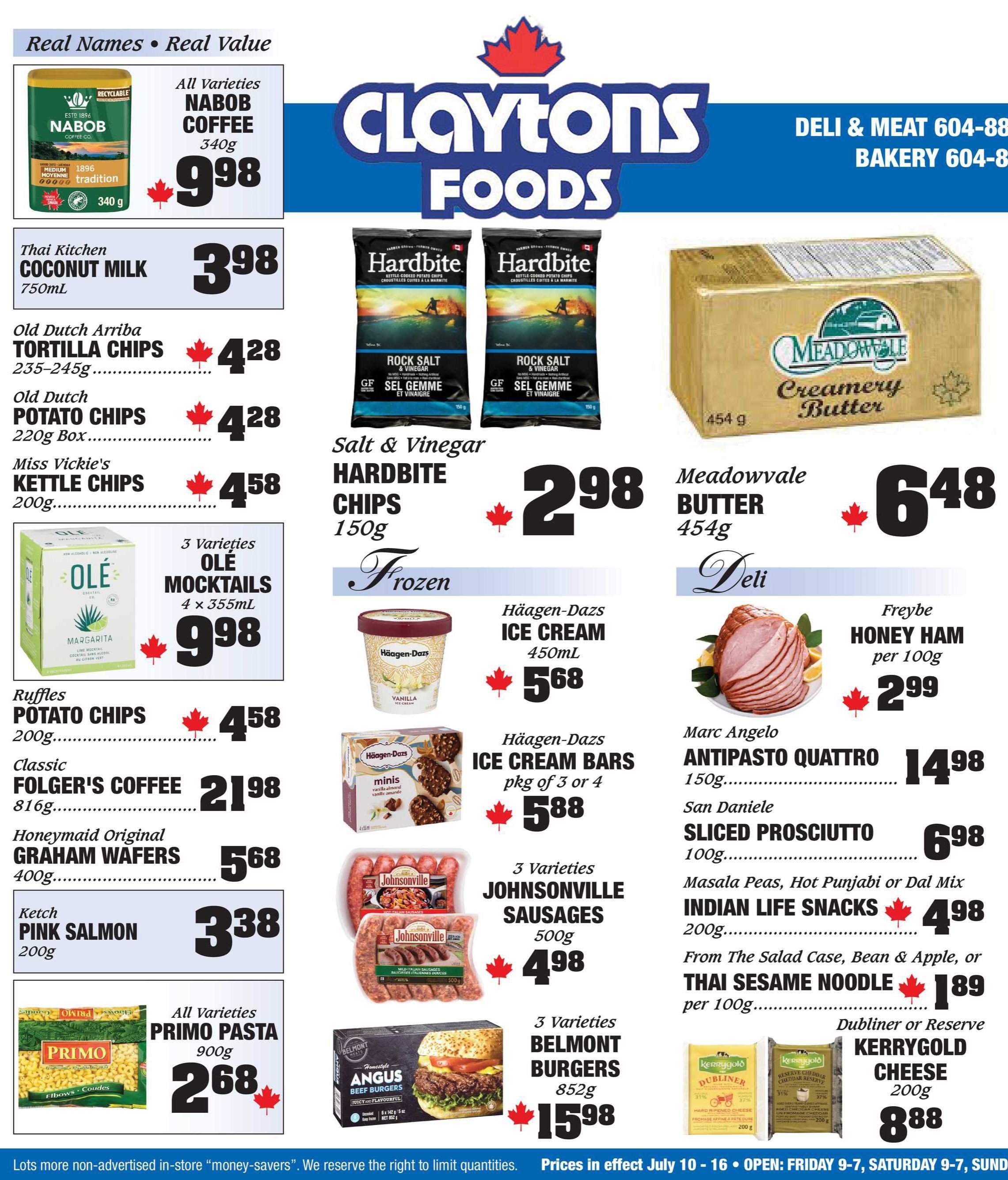 Claytons Heritage Market Flyer July 10 to 16