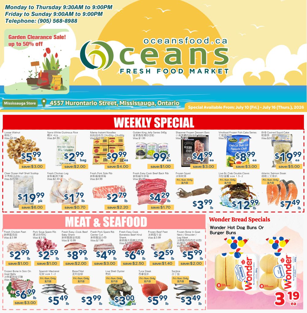 Oceans Fresh Food Market (Mississauga) Flyer July 10 to 16