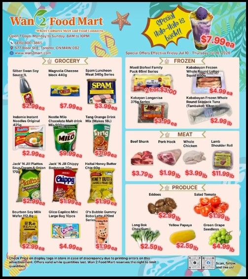 Wan 2 Food Mart Flyer July 10 to 16