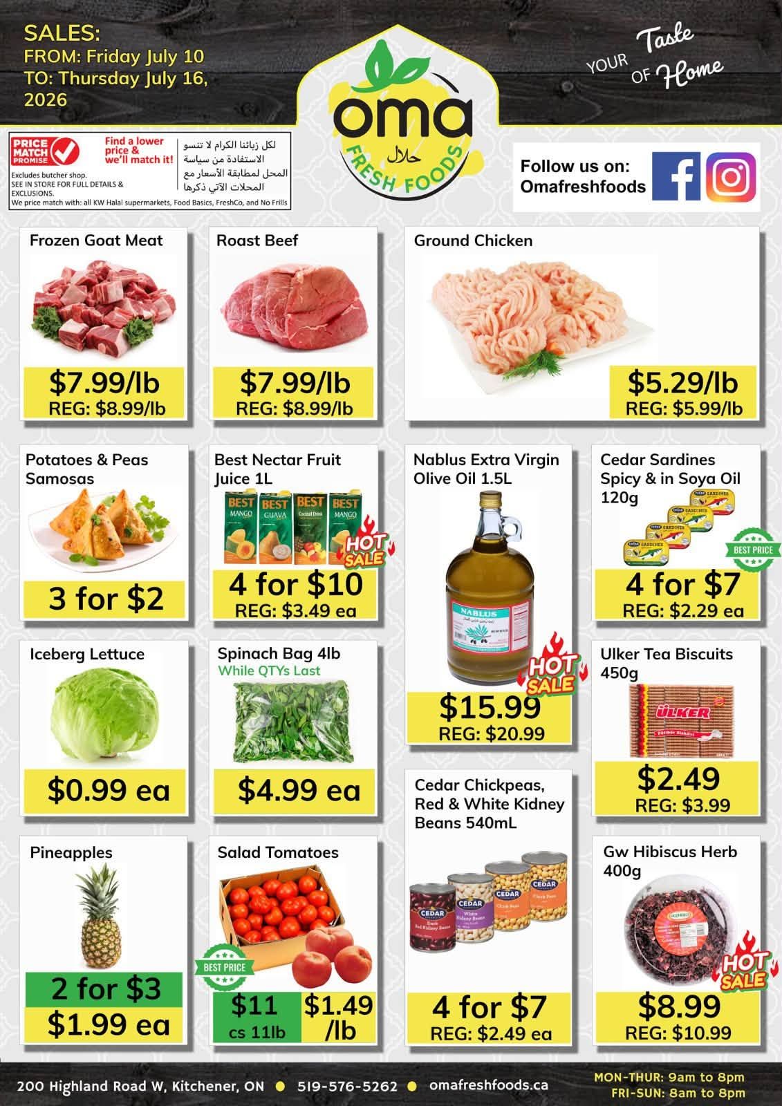 Oma Fresh Foods Flyer July 10 to 16