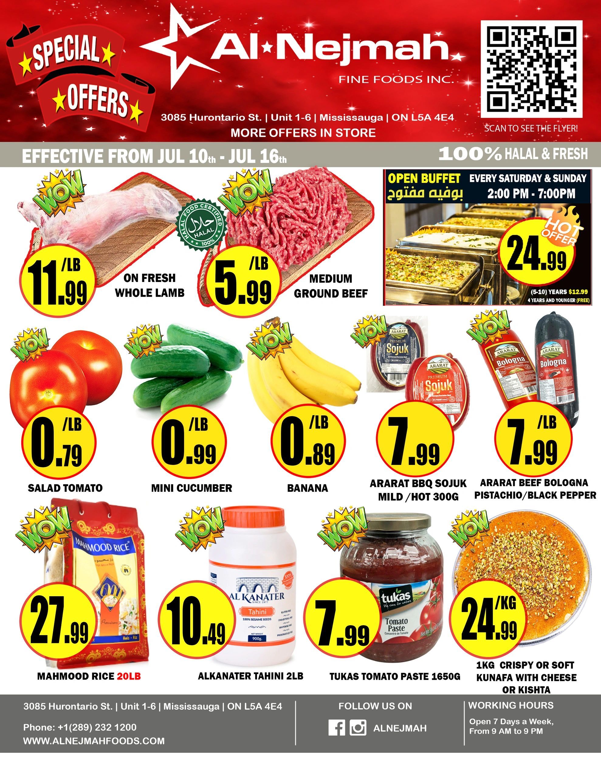 Alnejmah Fine Foods Inc. Flyer July 10 to 16