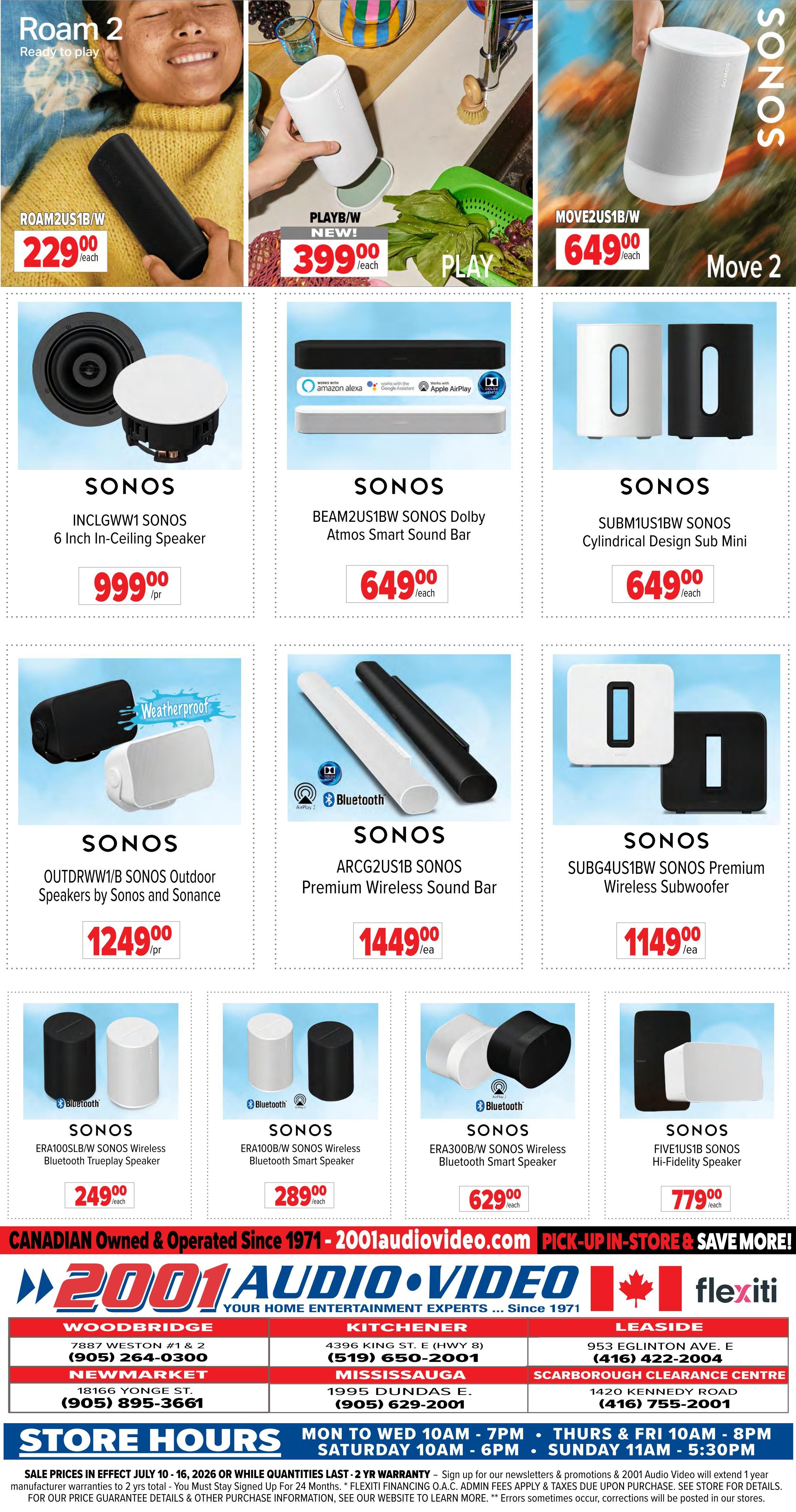 2001 Audio Video Flyer July 10 to 16