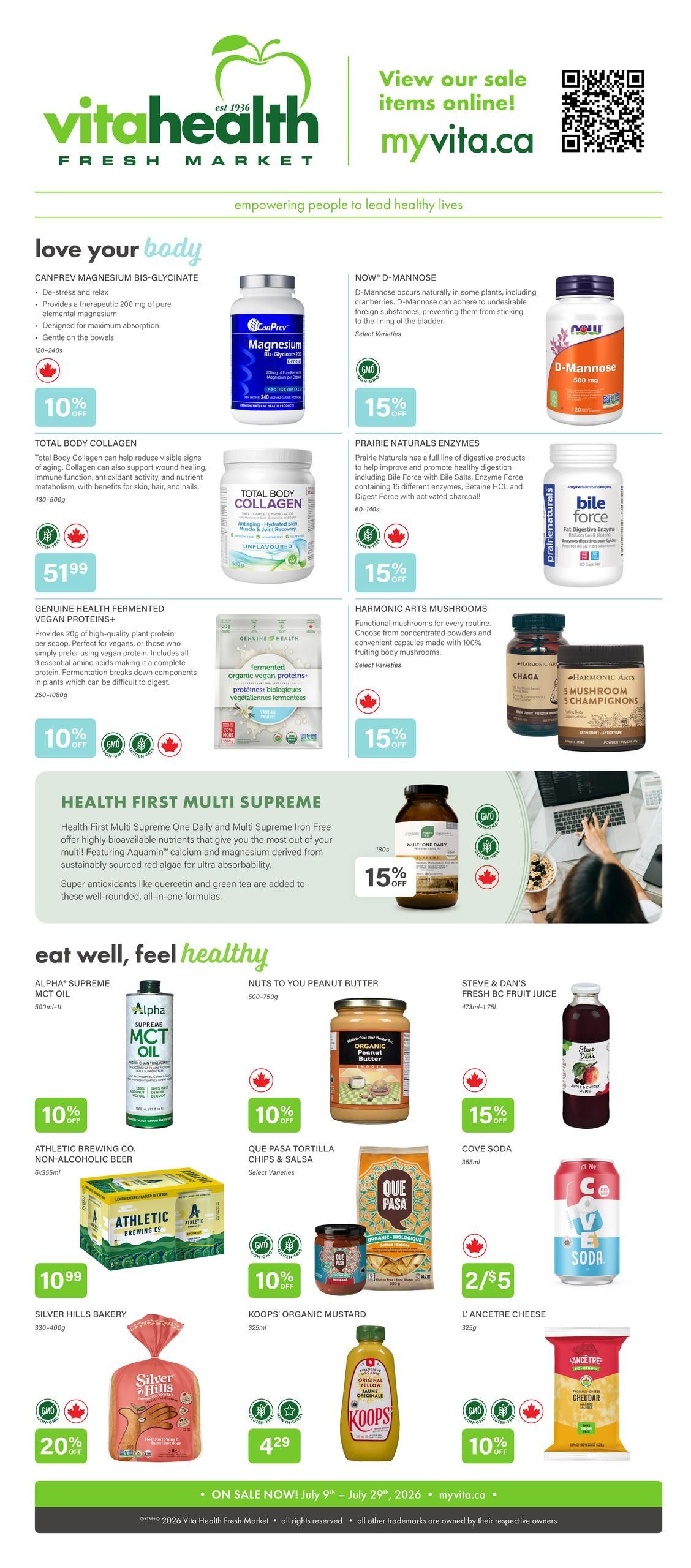 Vita Health Fresh Market Flyer July 9 to 29
