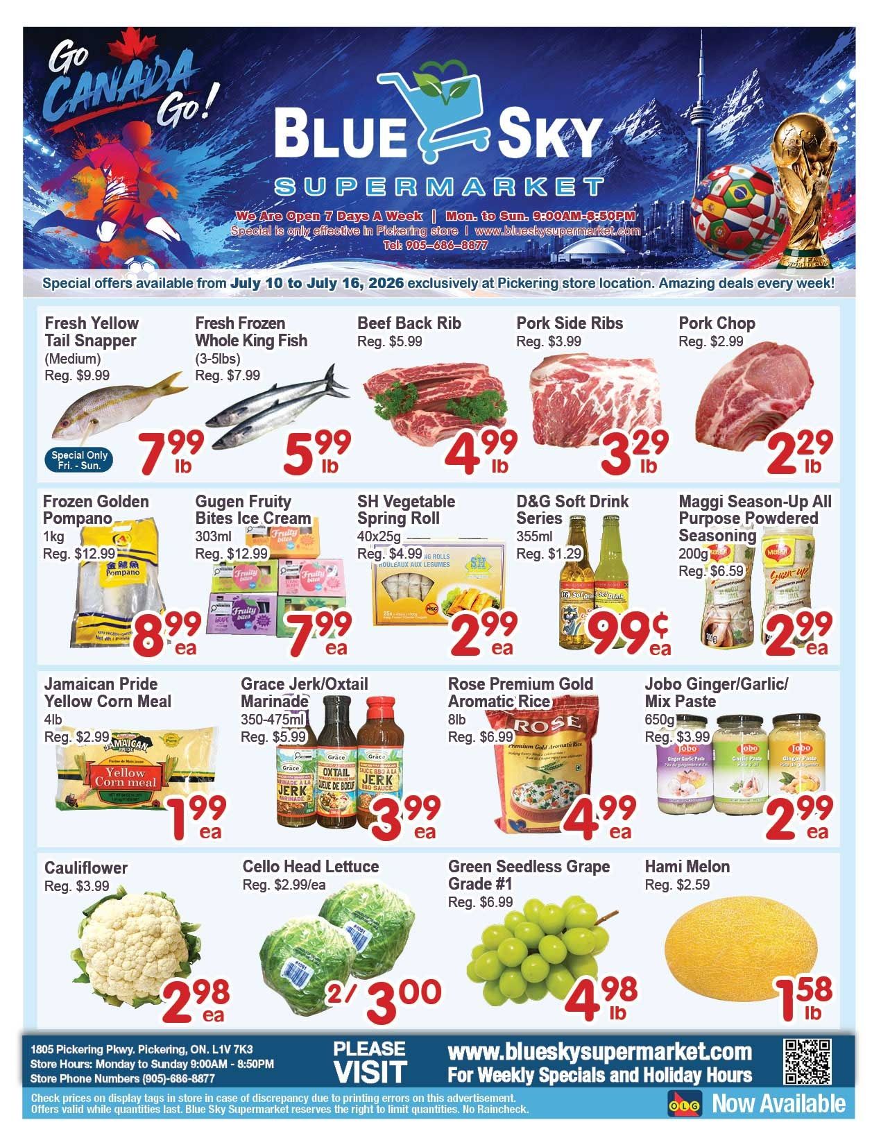 Blue Sky Supermarket (Pickering) Flyer July 10 to 16