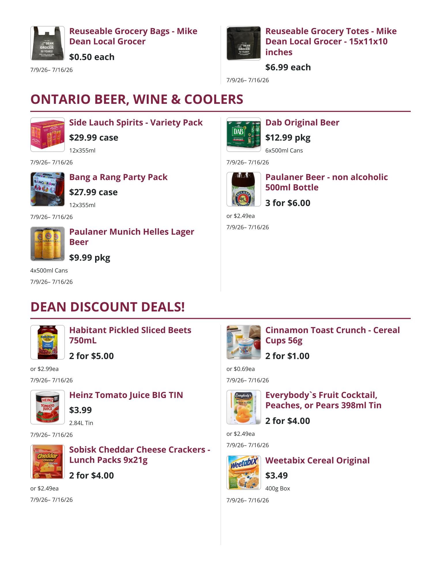 Mike Dean Local Grocer Flyer July 9 to 16