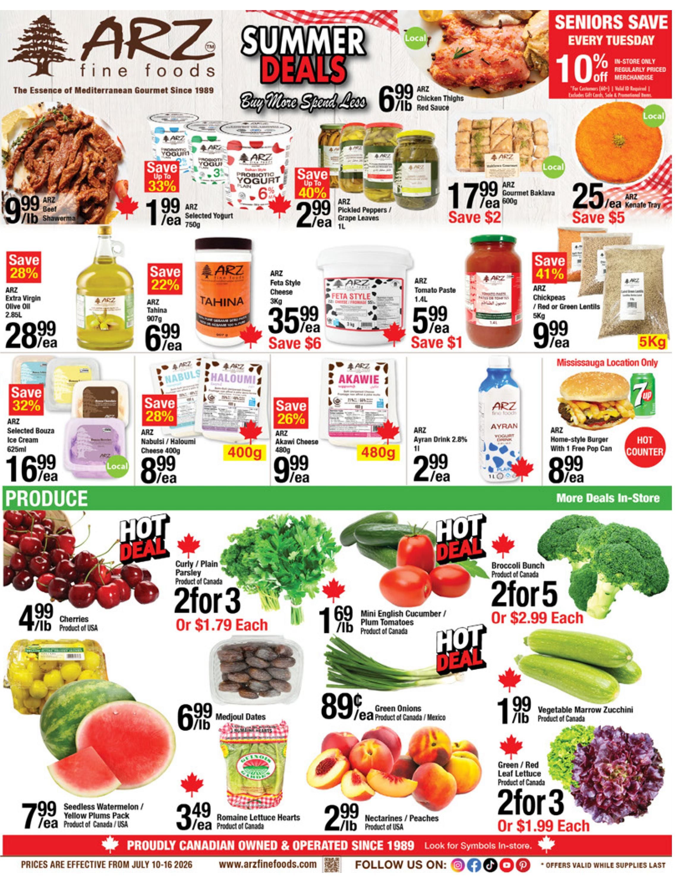Arz Fine Foods Flyer July 10 to 16