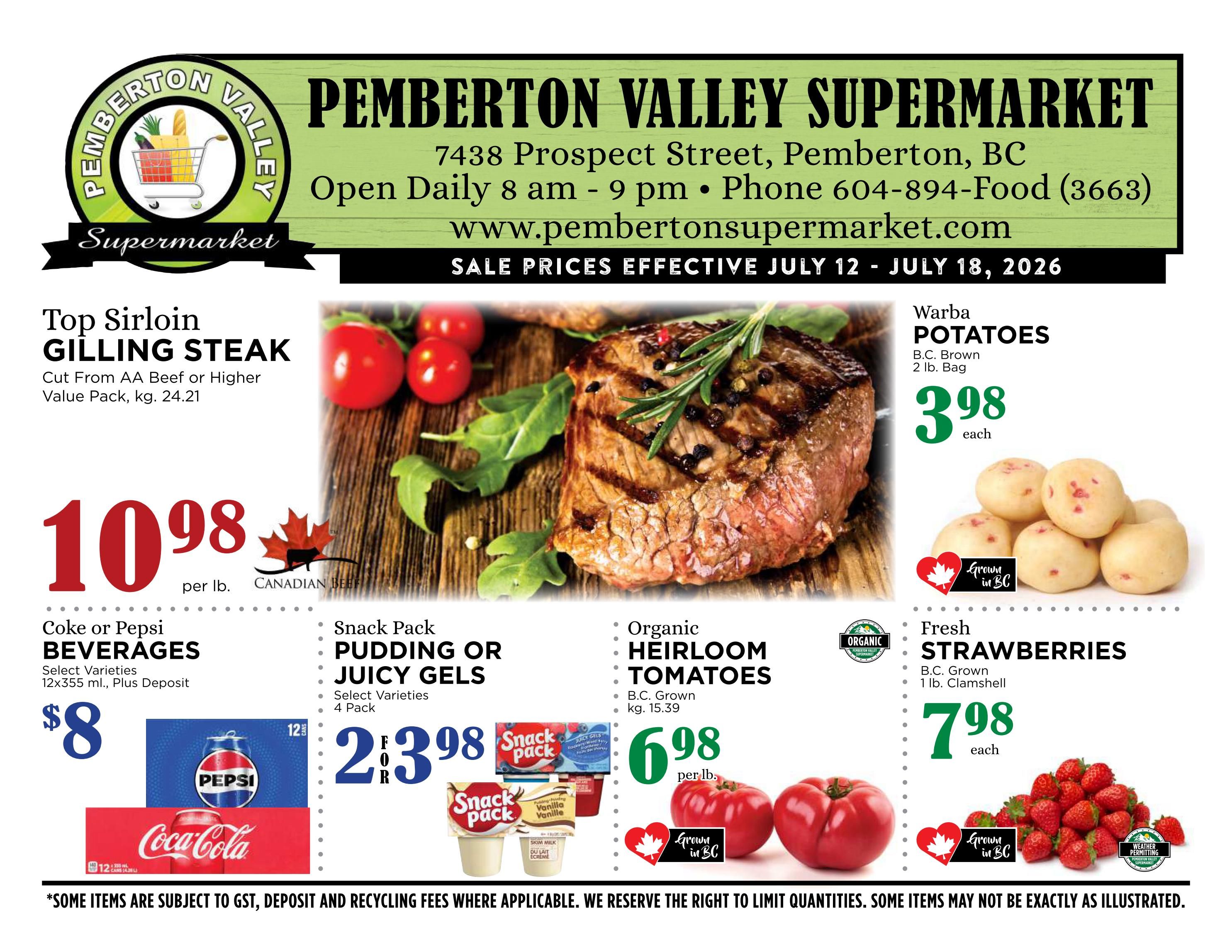 Pemberton Valley Supermarket Flyer July 12 to 18
