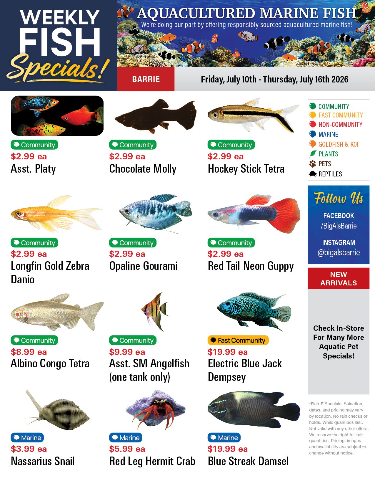 Big Al's (Barrie) Weekly Specials July 10 to 16