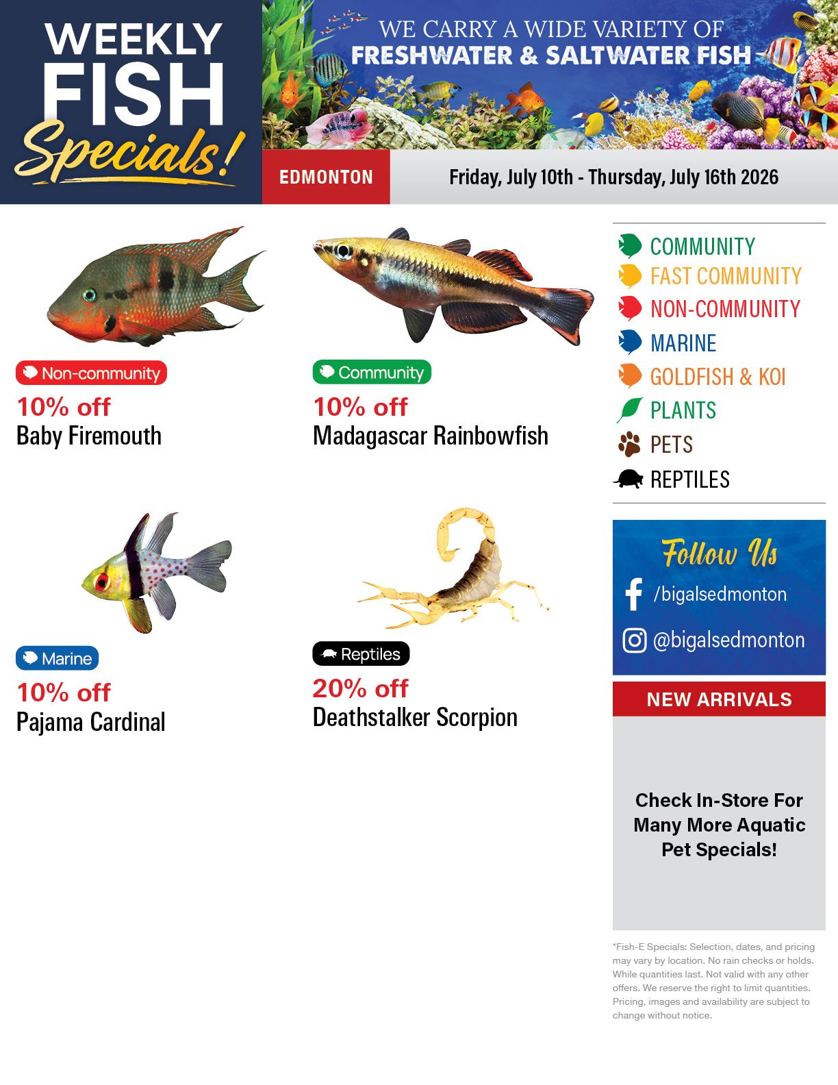 Big Al's (Edmonton) Weekly Specials July 10 to 16