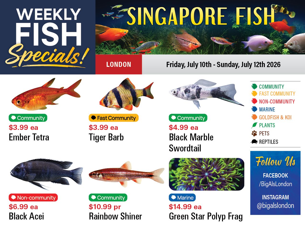 Big Al's (London) Weekend Specials July 10 to 12