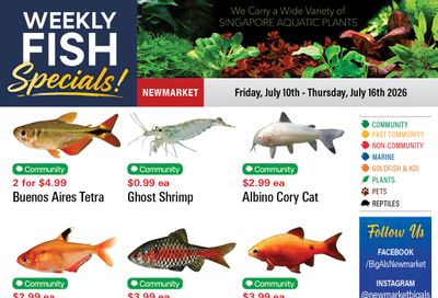 Big Al's (Newmarket) Weekly Specials July 10 to 16