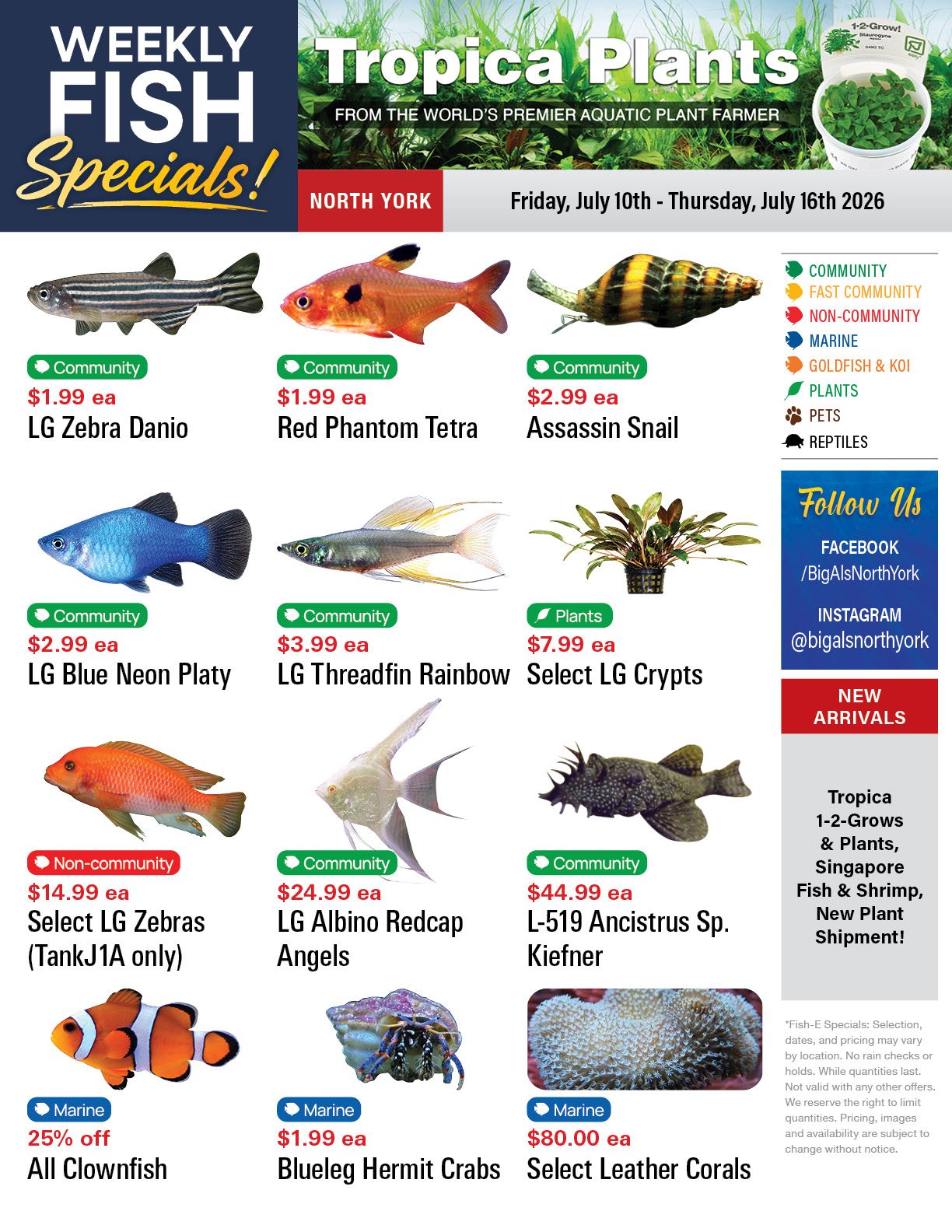 Big Al's (North York) Weekly Specials July 10 to 16