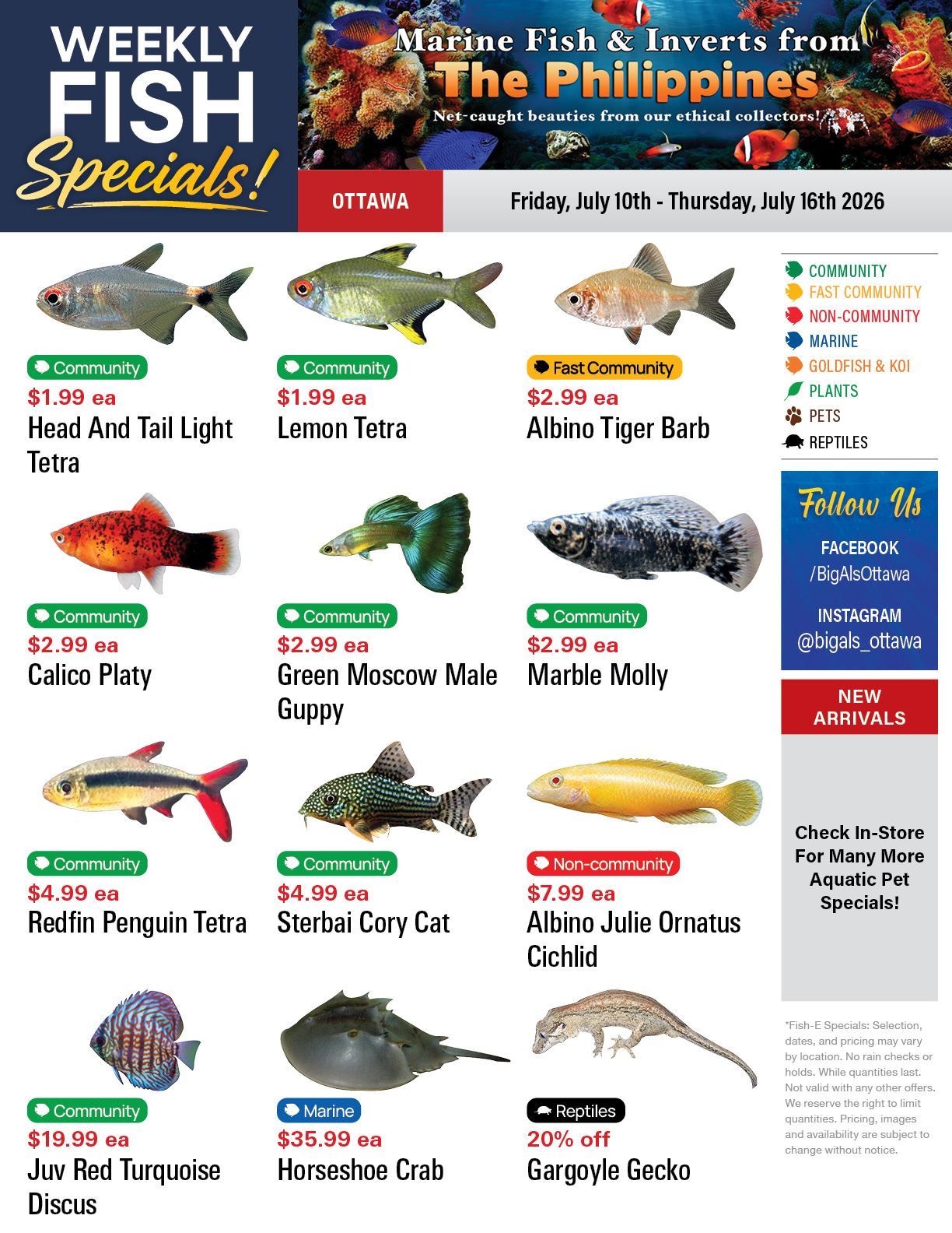 Big Al's (Ottawa) Weekly Specials July 10 to 16