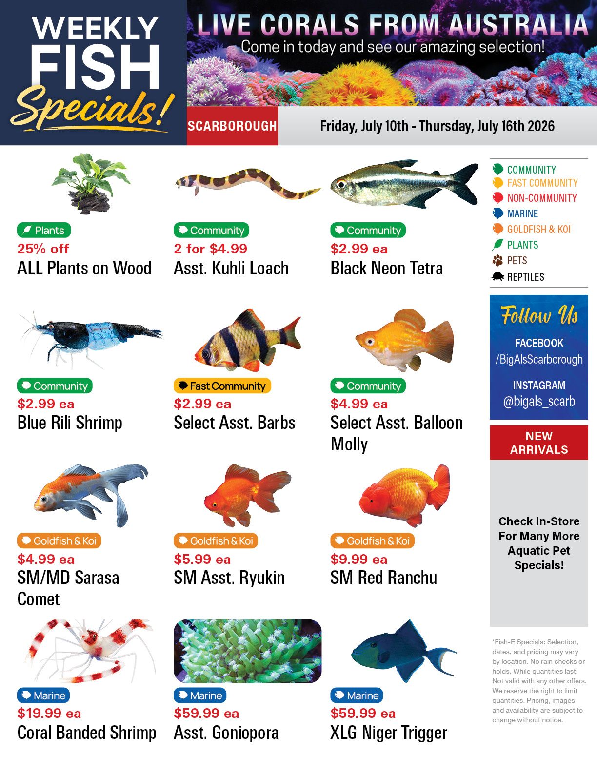 Big Al's (Scarborough) Weekly Specials July 10 to 16