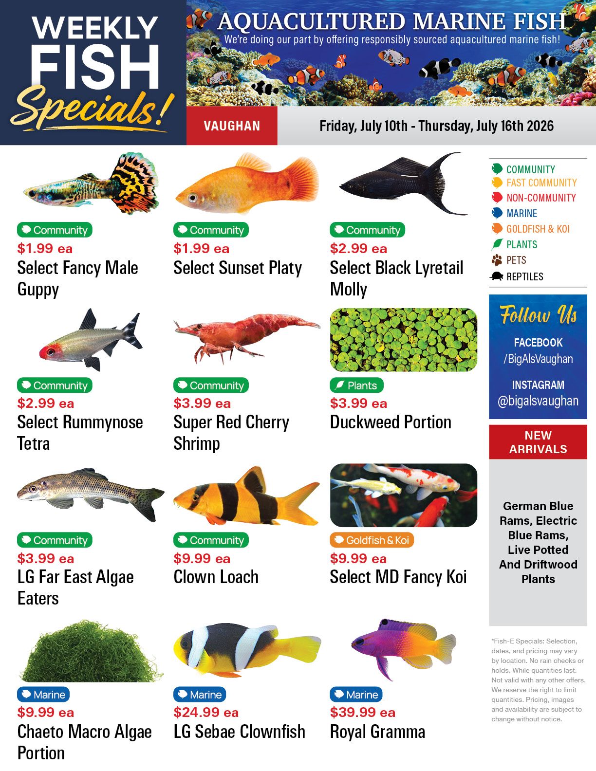 Big Al's (Vaughan) Weekly Specials July 10 to 16