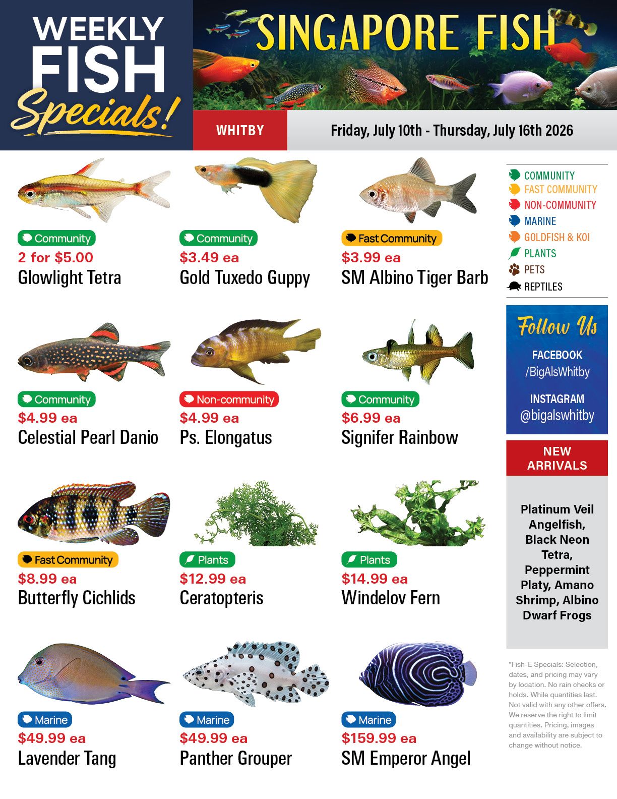 Big Al's (Whitby) Weekly Specials July 10 to 16