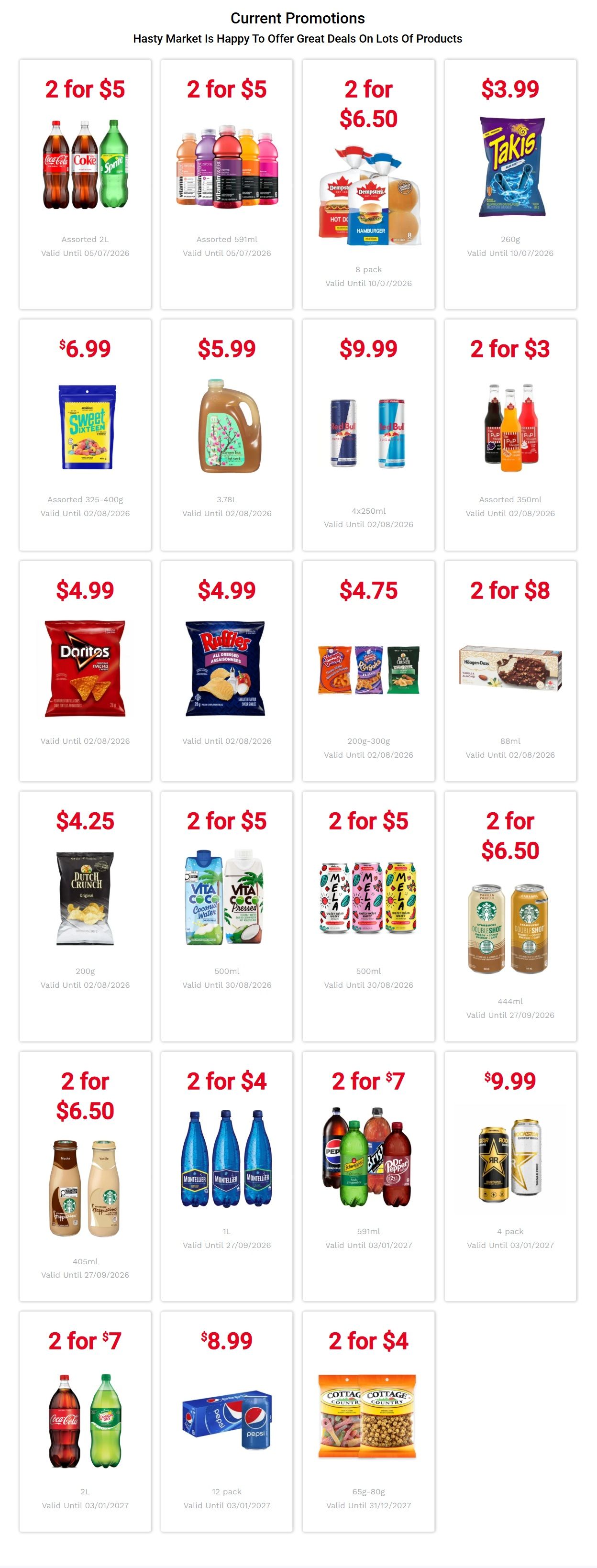 Hasty Market in-store Deals July 1 to 31