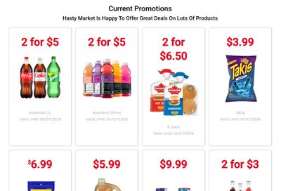 Hasty Market in-store Deals July 1 to 31