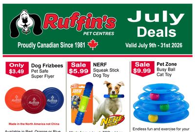 Ruffin's Pet Centre Flyer July 9 to 31