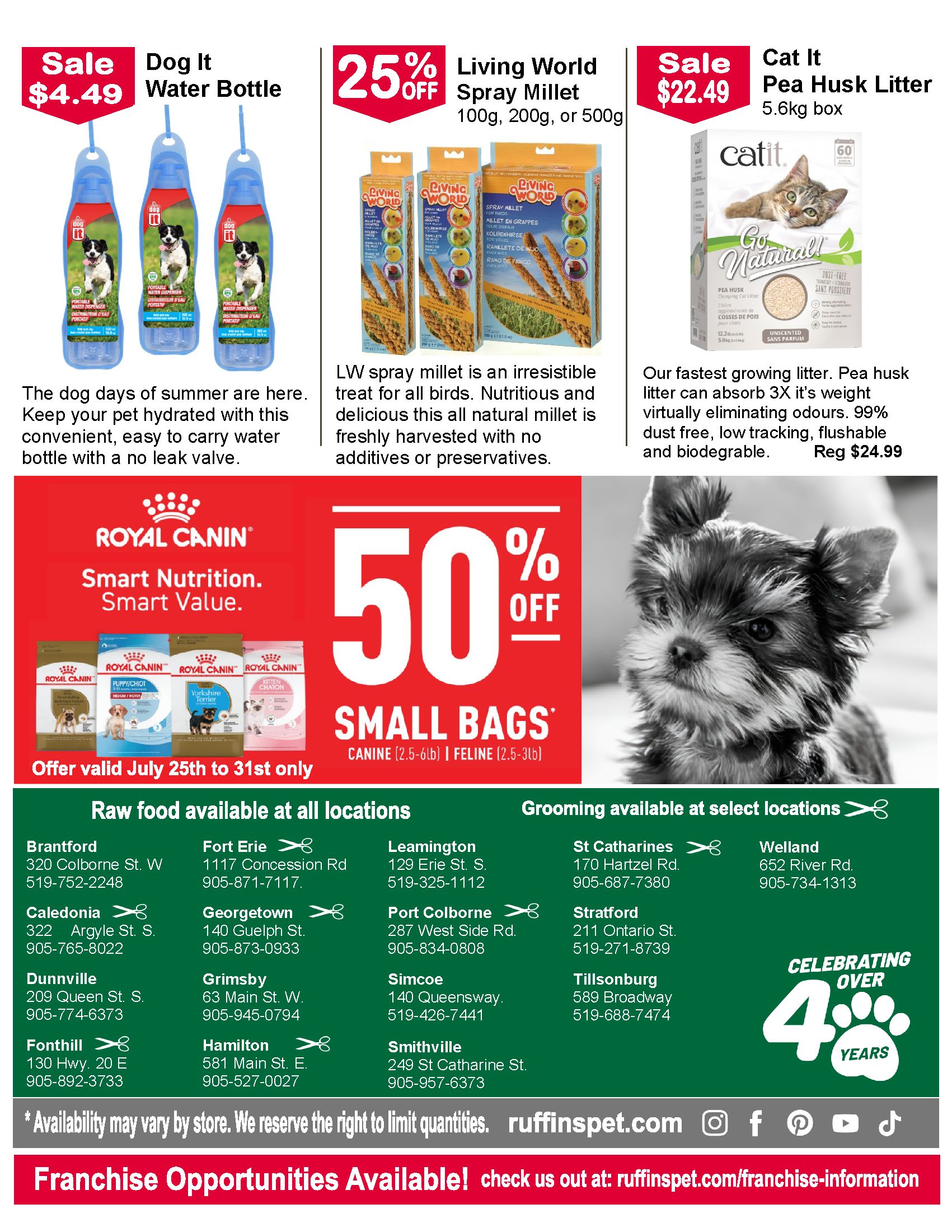 Ruffin's Pet Centre Flyer July 9 to 31