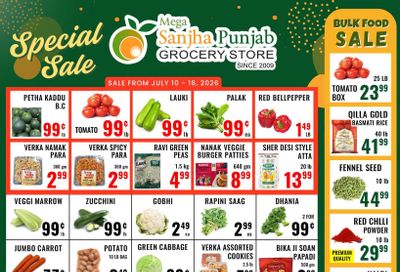 Sanjha Punjab Grocery Store Flyer July 10 to 16