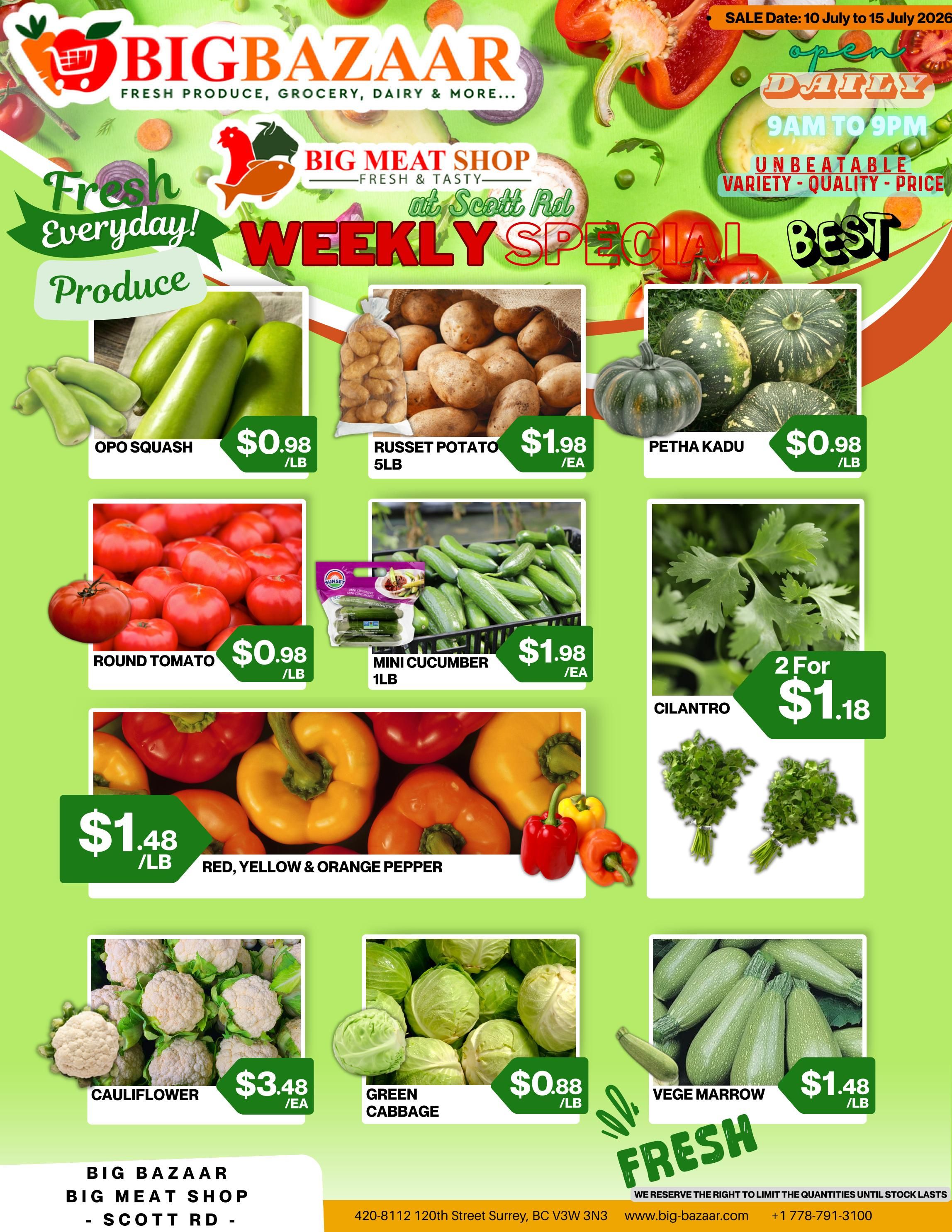 Big Bazaar Canada Flyer July 10 to 15