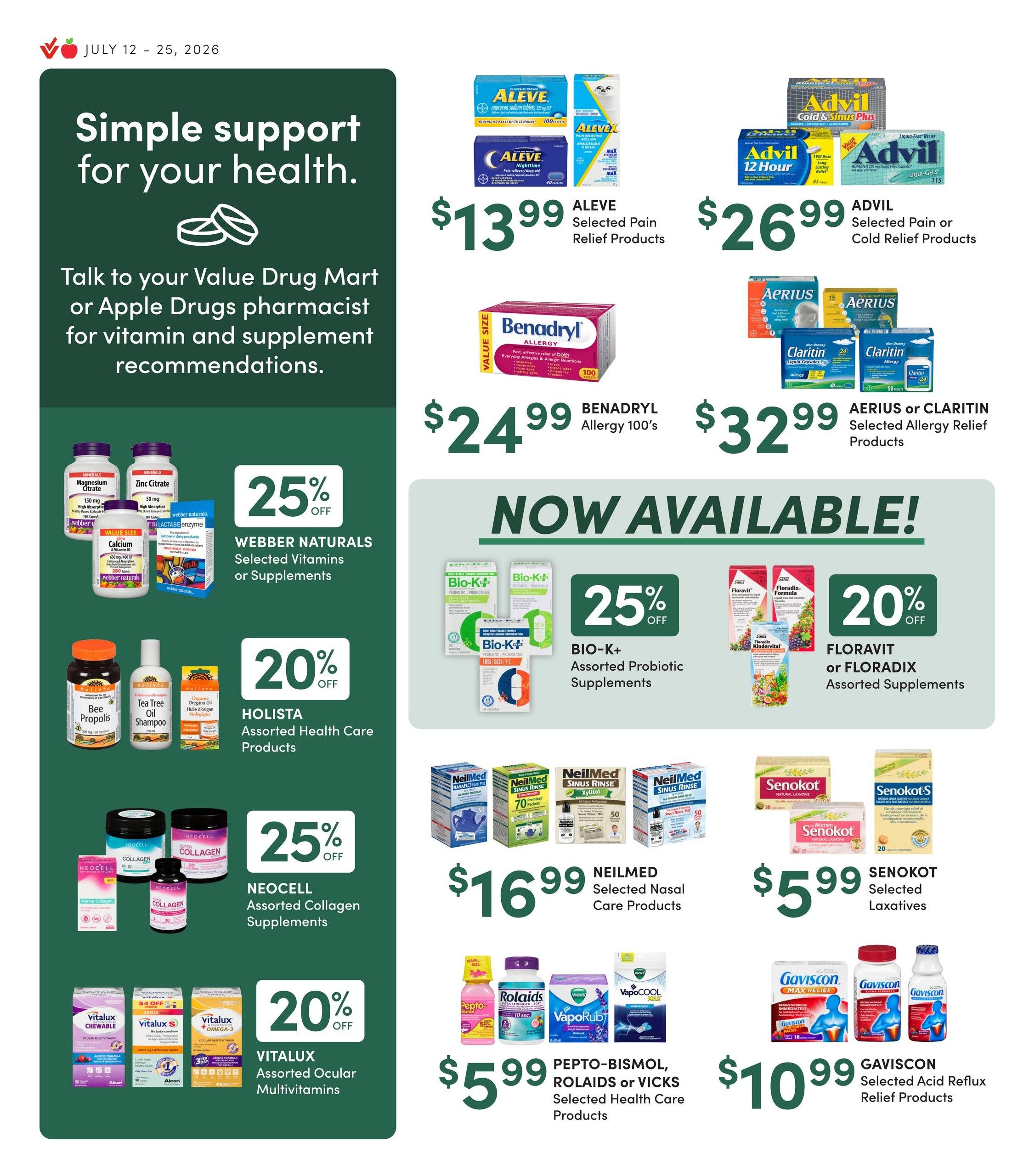 Apple Drugs Flyer July 12 to 25
