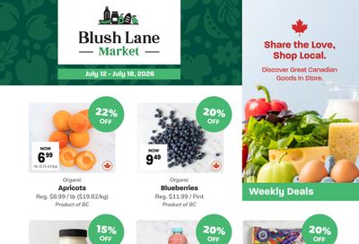 Blush Lane Organic Market Flyer July 12 to 18