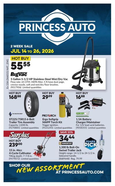Princess Auto Flyer July 14 to 26