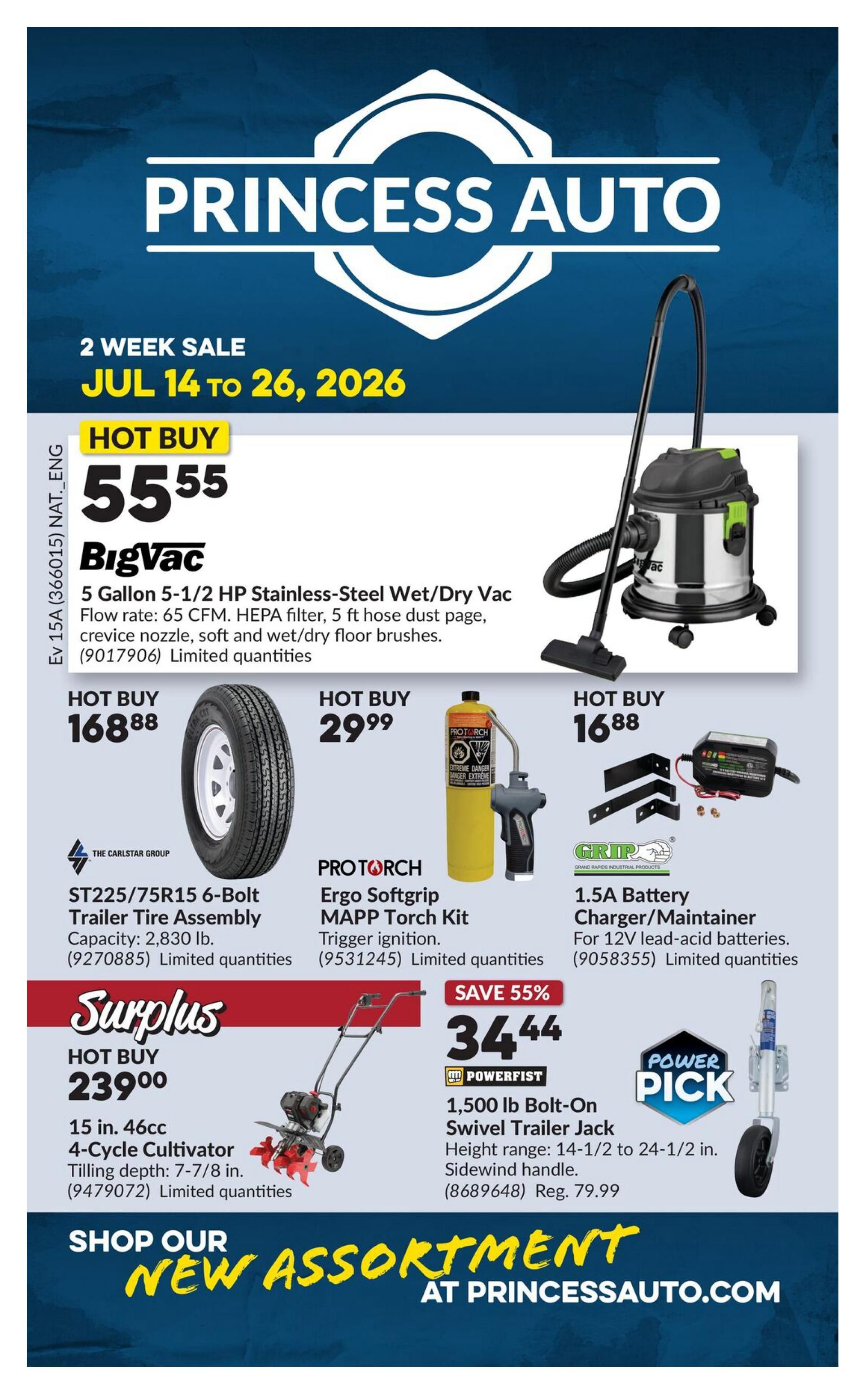 Princess Auto Flyer July 14 to 26