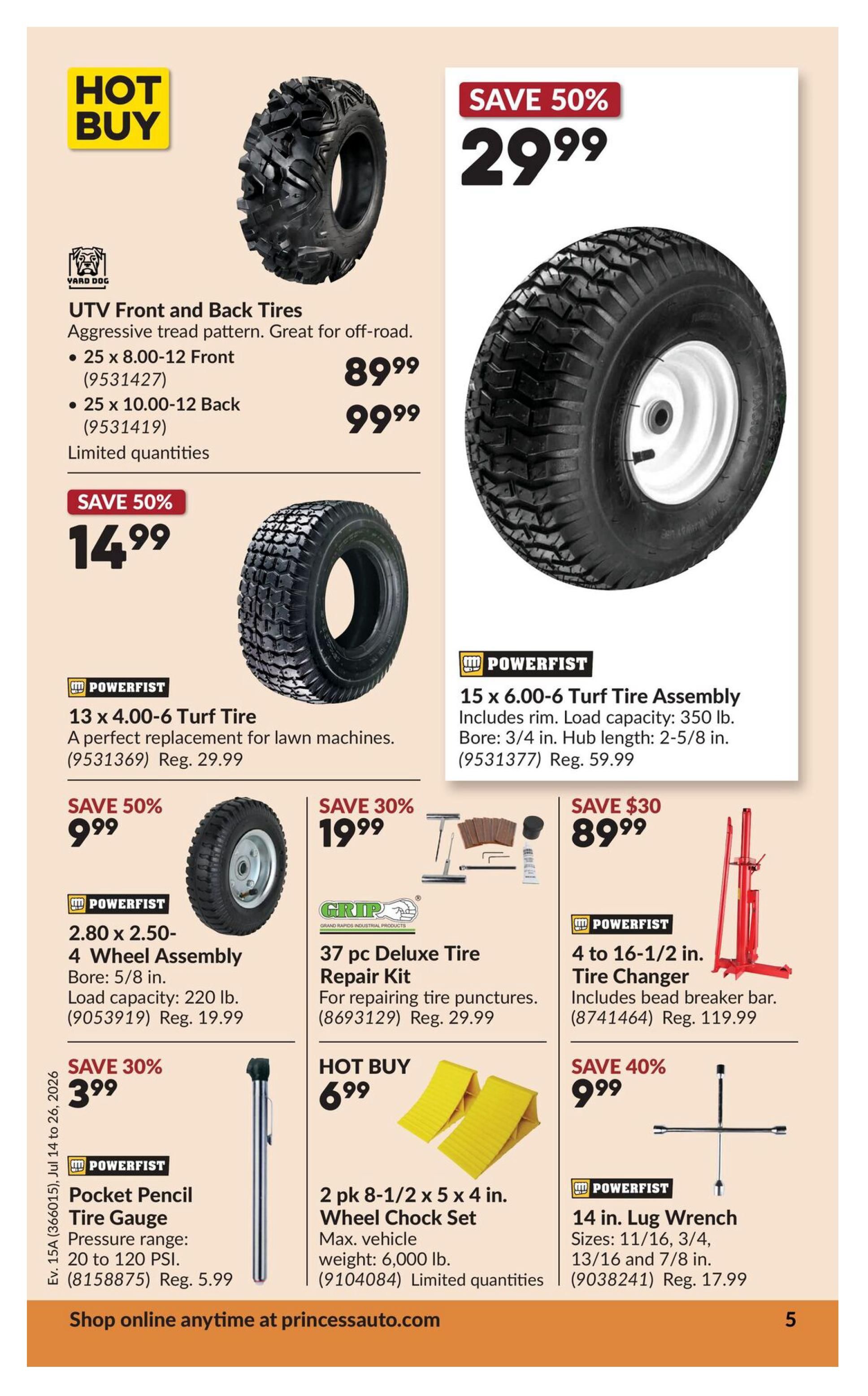 Princess Auto Flyer July 14 to 26