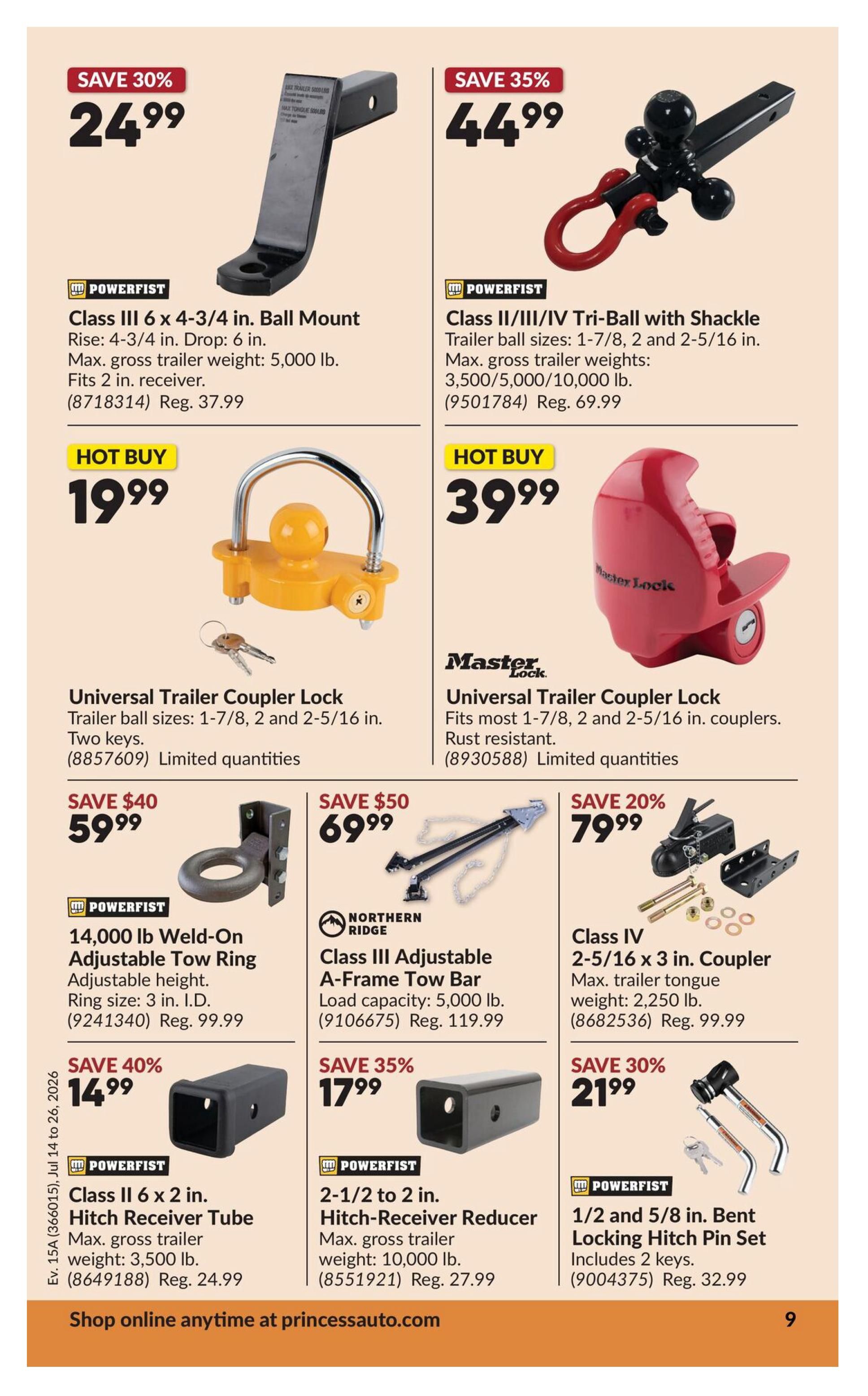 Princess Auto Flyer July 14 to 26