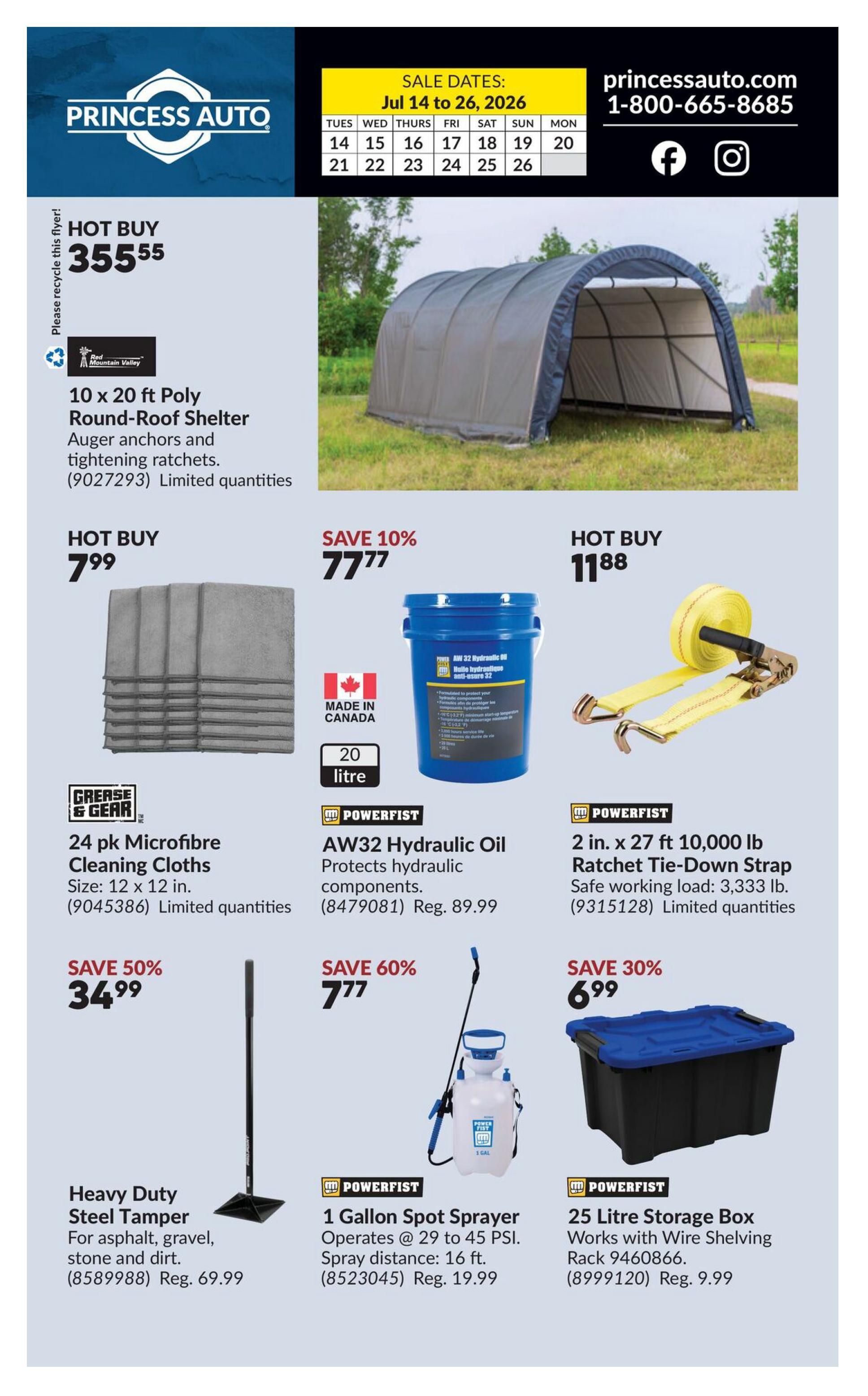 Princess Auto Flyer July 14 to 26