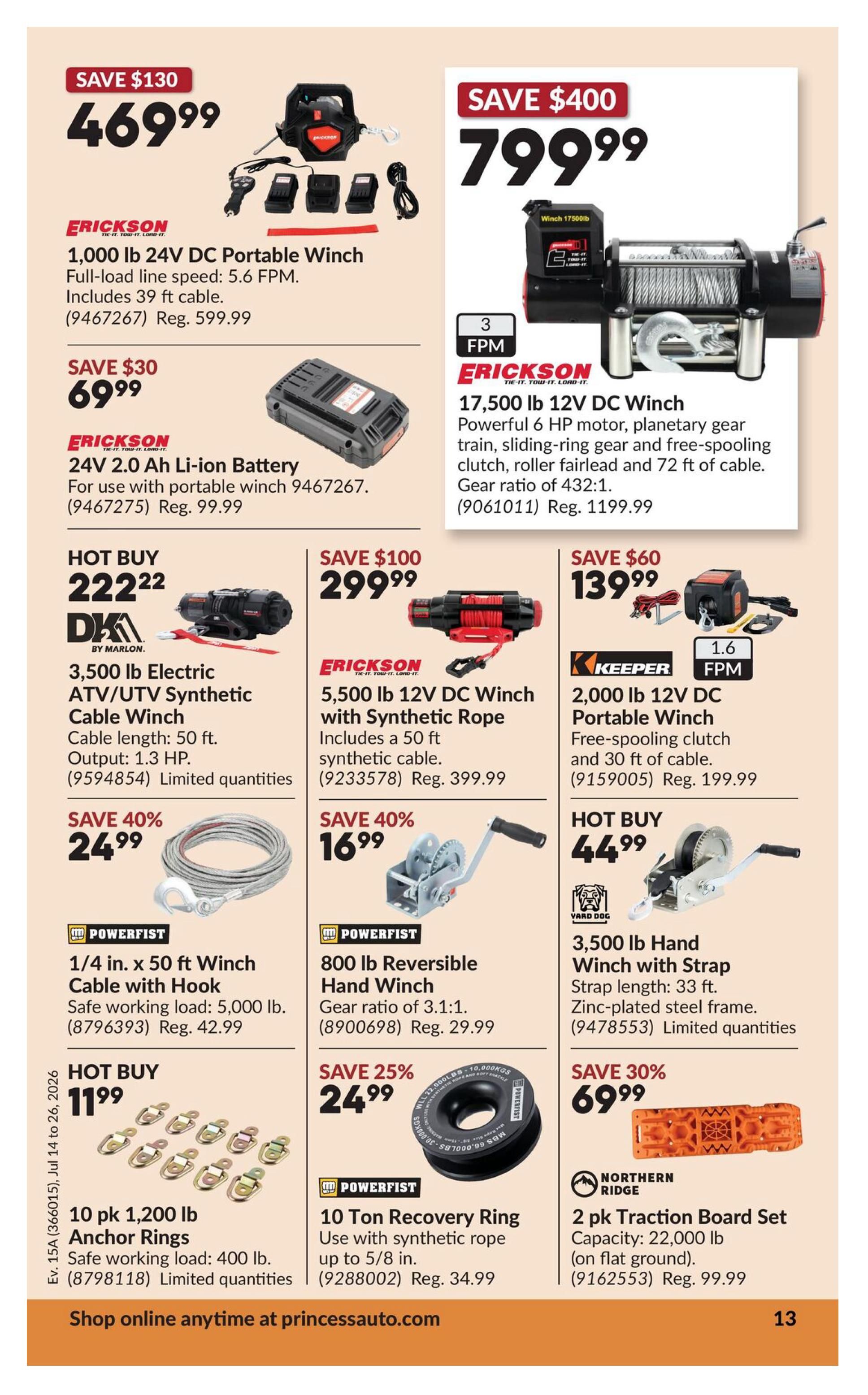 Princess Auto Flyer July 14 to 26