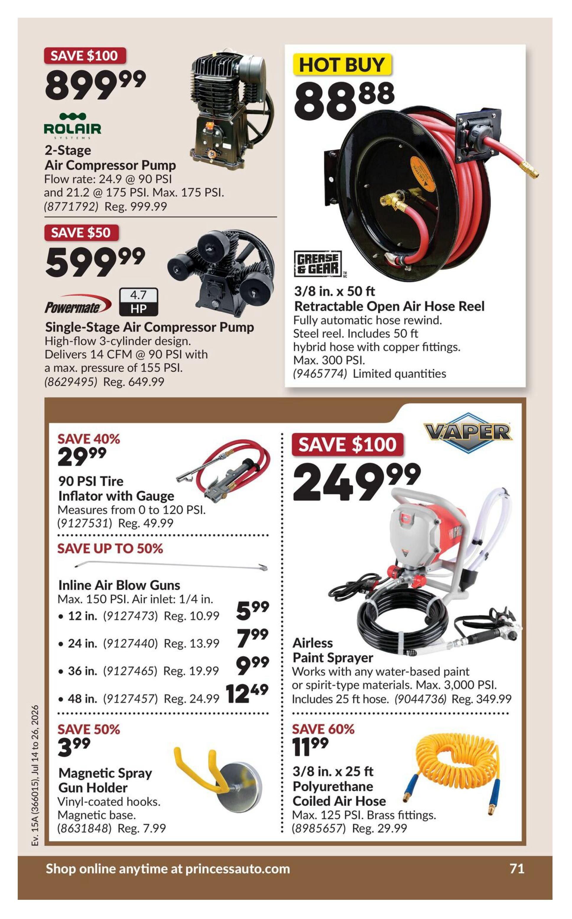 Princess Auto Flyer July 14 to 26