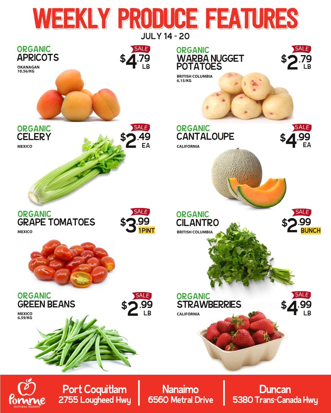 Pomme Natural Market Weekly Produce Flyer July 14 to 20